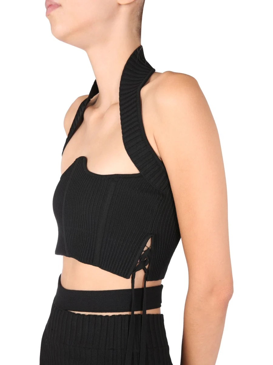 ANDREADAMO Ribbed-knit Corset Top - Image 3