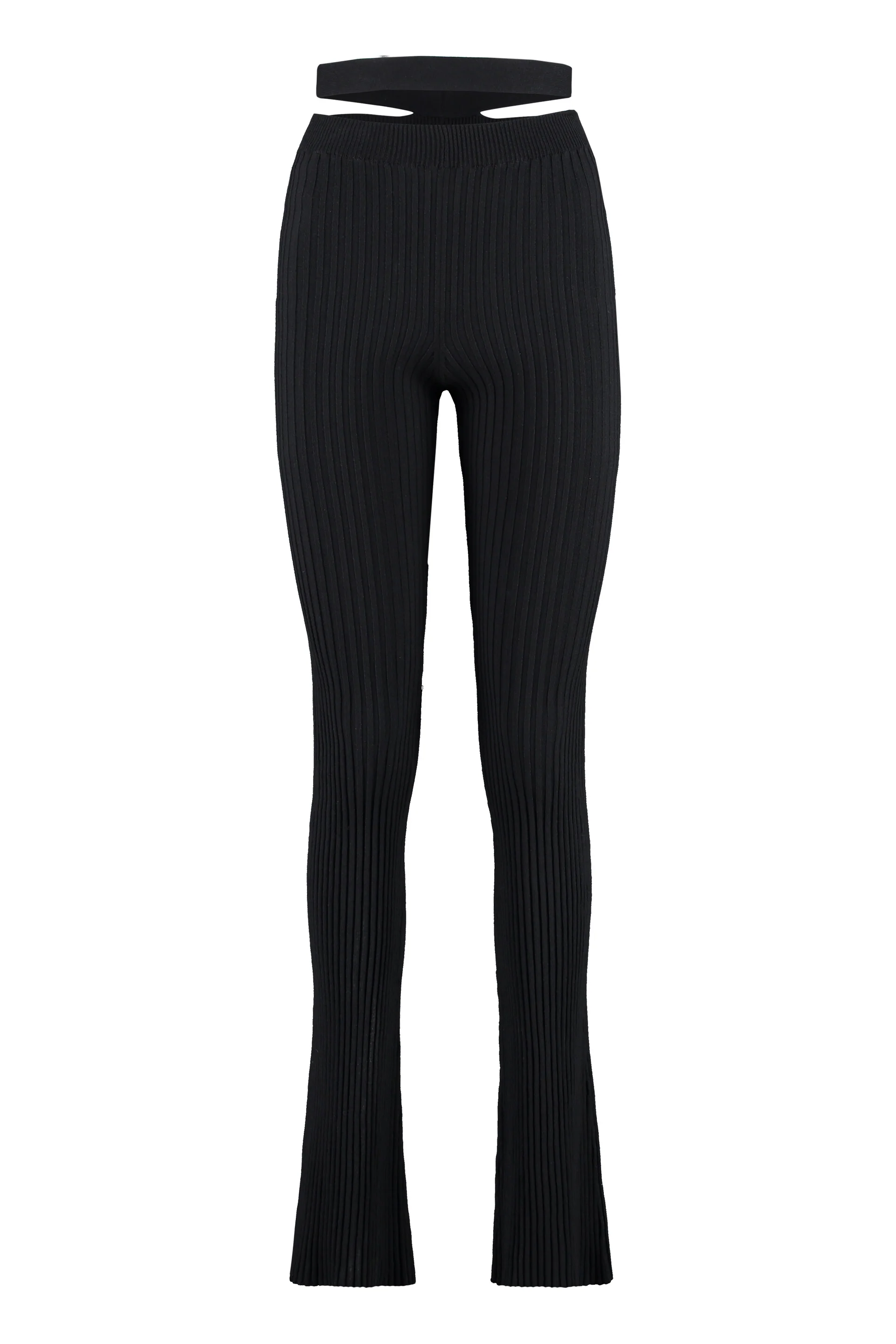 ANDREADAMO Ribbed-knit Flared Trousers