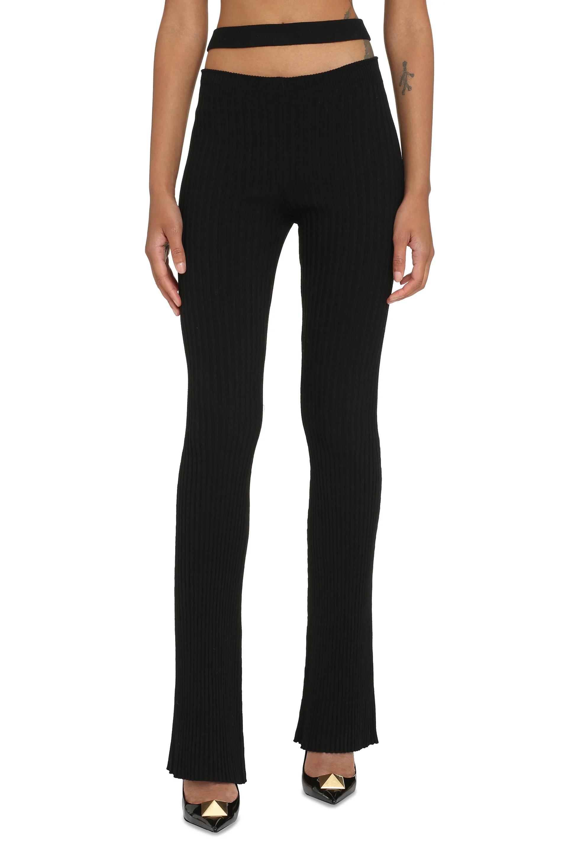 ANDREADAMO Ribbed-knit Flared Trousers - Image 5