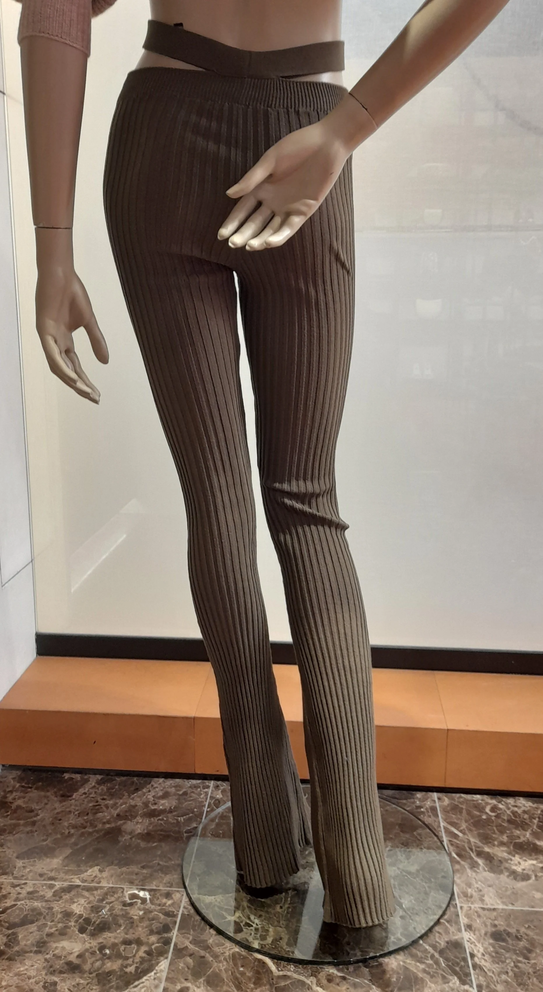 ANDREADAMO Ribbed-knit Flared Trousers - Image 2