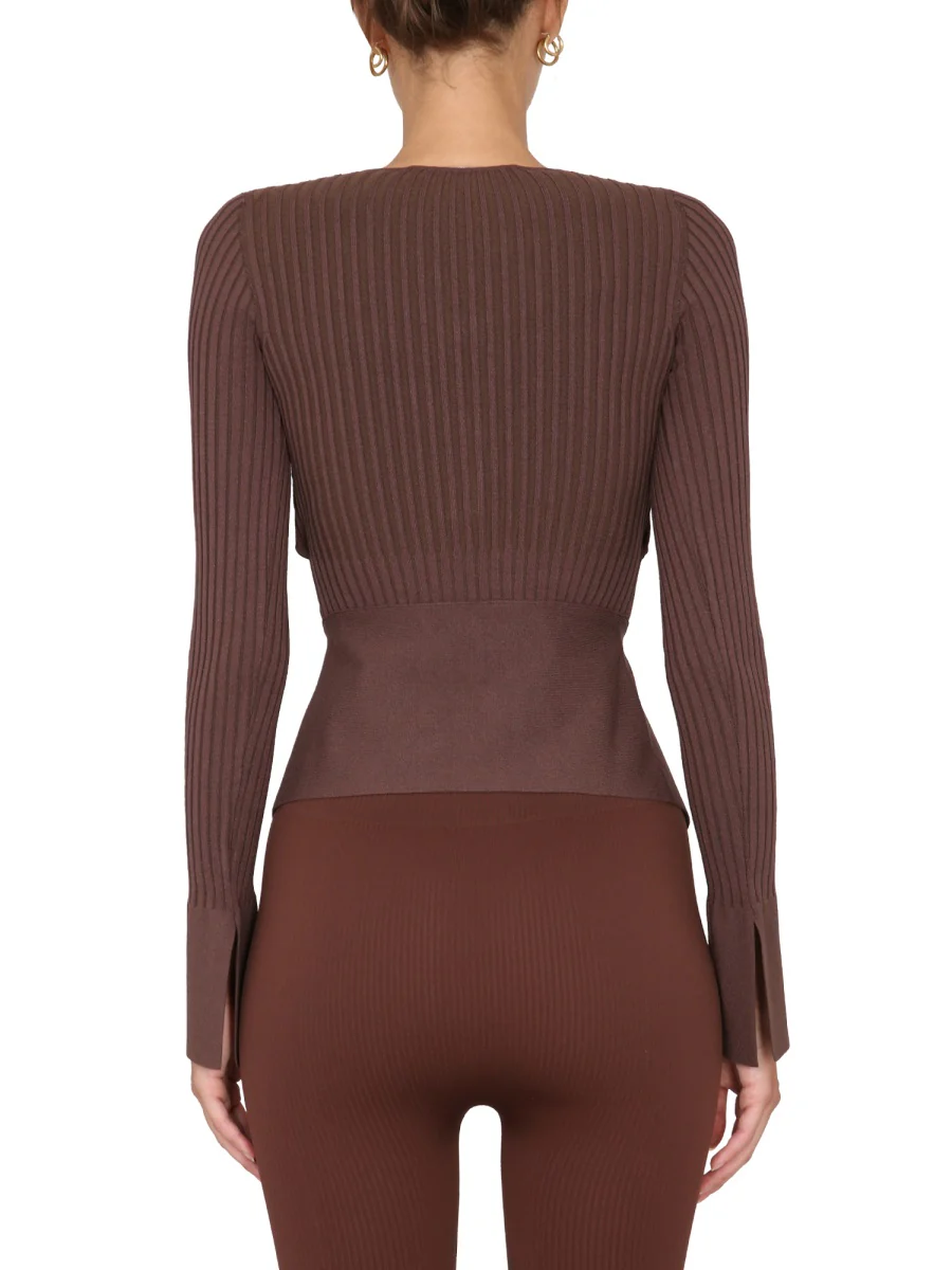 ANDREADAMO Wide Neckline Ribbed Top - Image 3