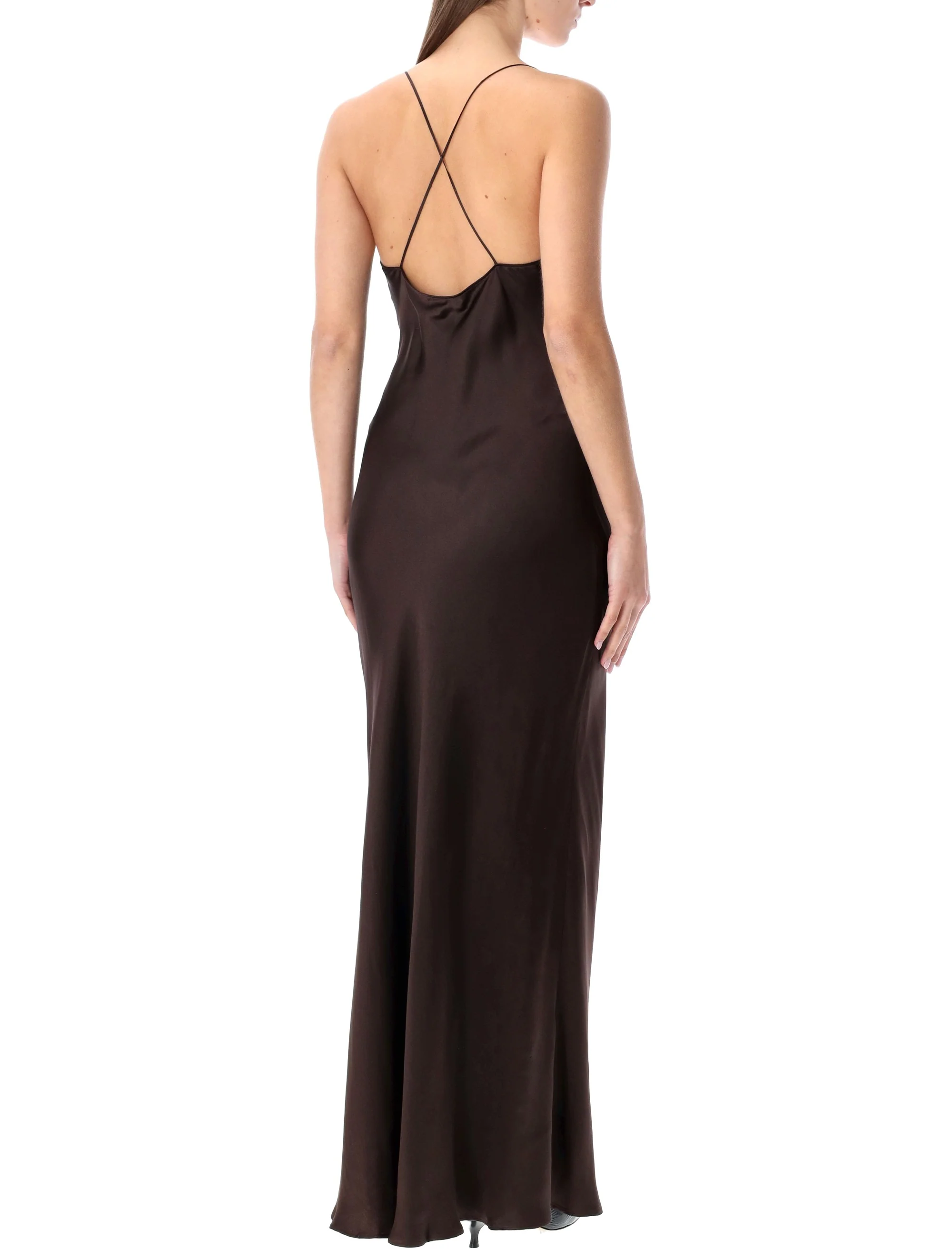 ANINE BING Laurel Silk-Blend Satin Maxi Dress - Image 2