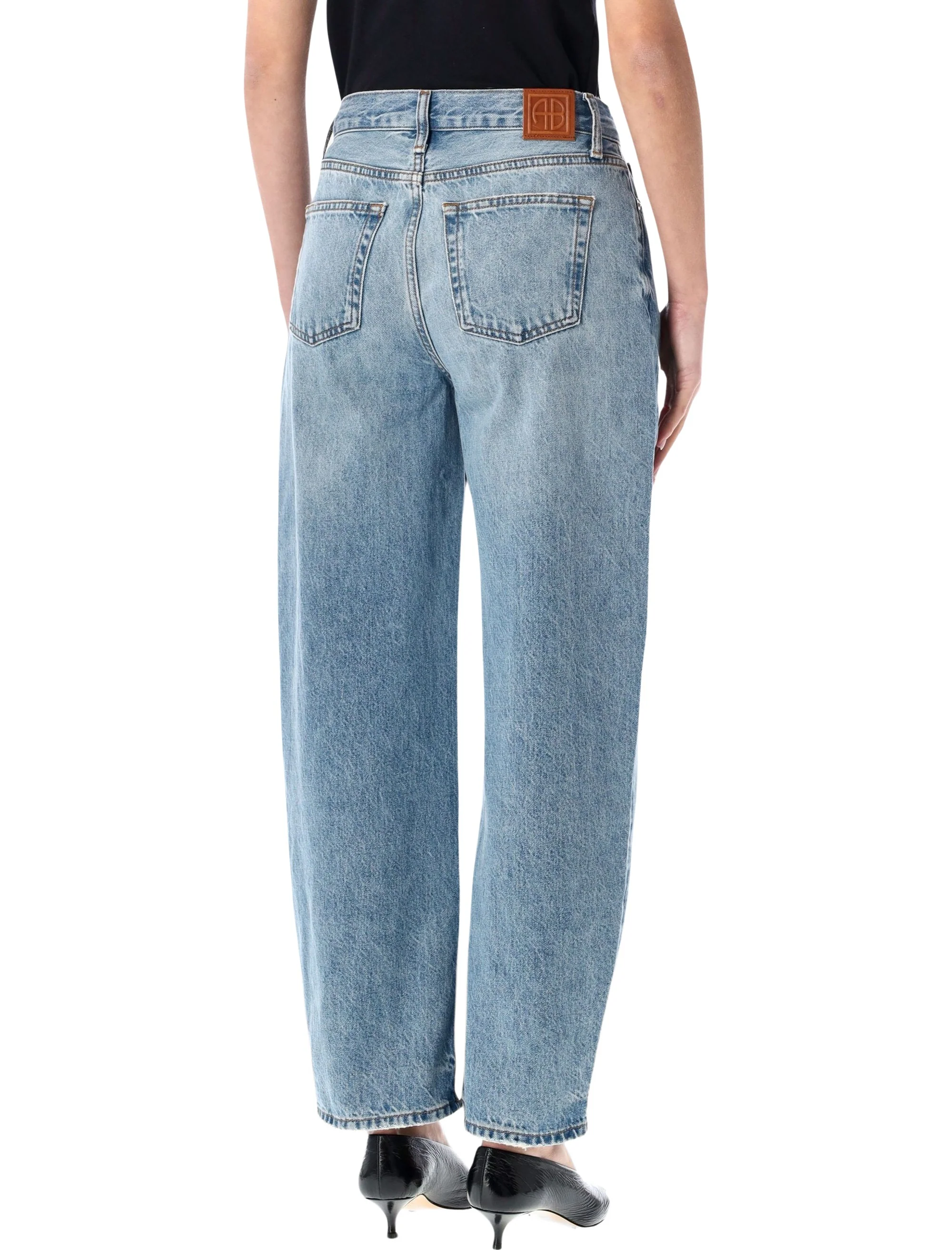 Anine Bing Midweight Cotton Barrel Jeans - Ankle Length - Image 2