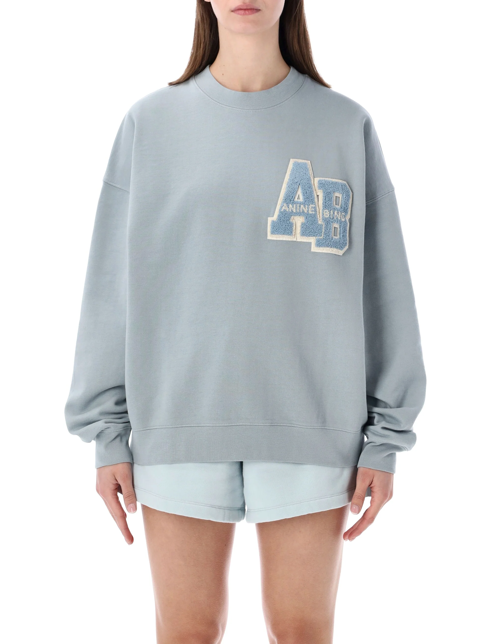 Anine Bing Oversized Sweatshirt with Collegiate Patch - Size S
