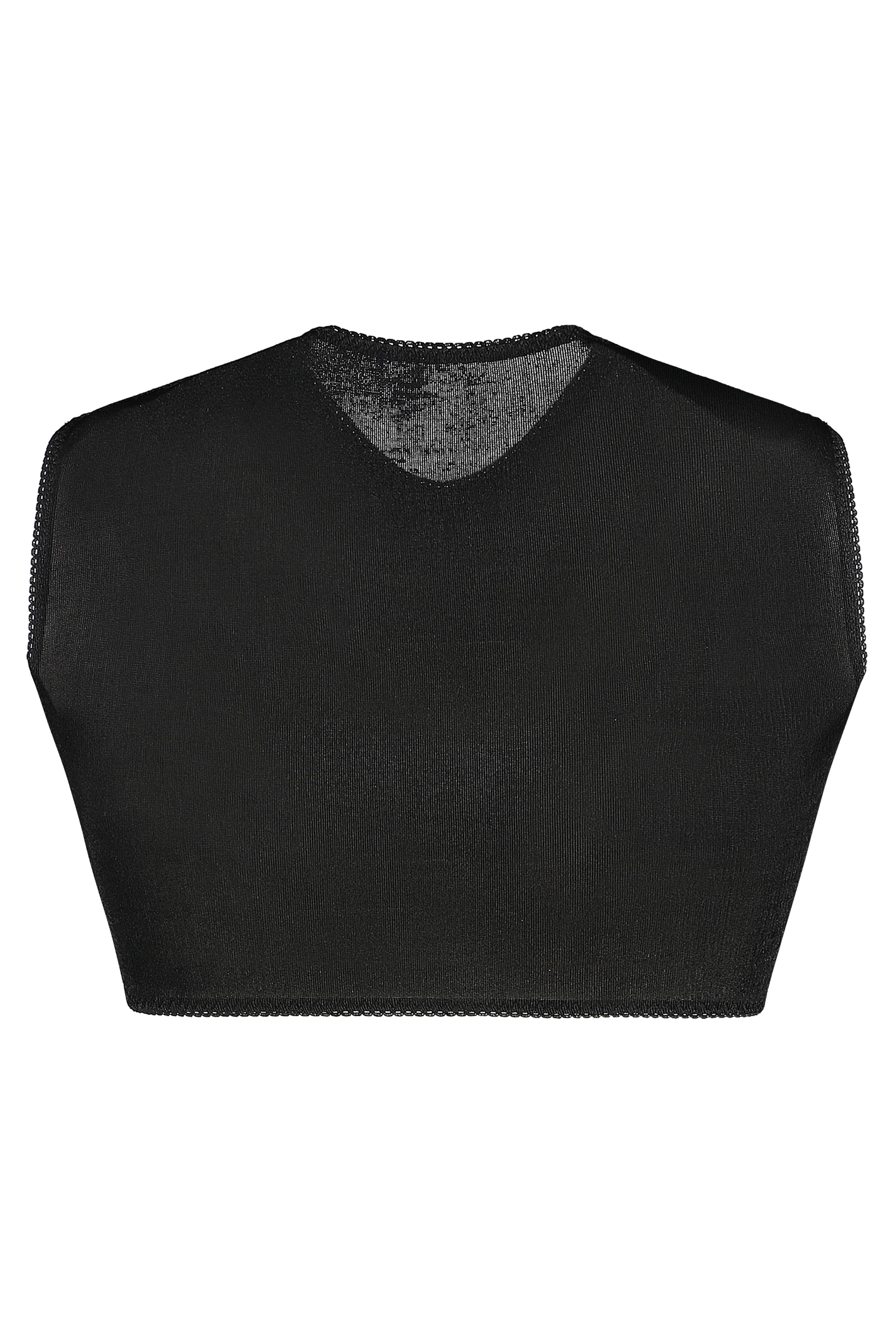 Anna October Lace Trim Mini Technical Fabric Crop Top - Image 2