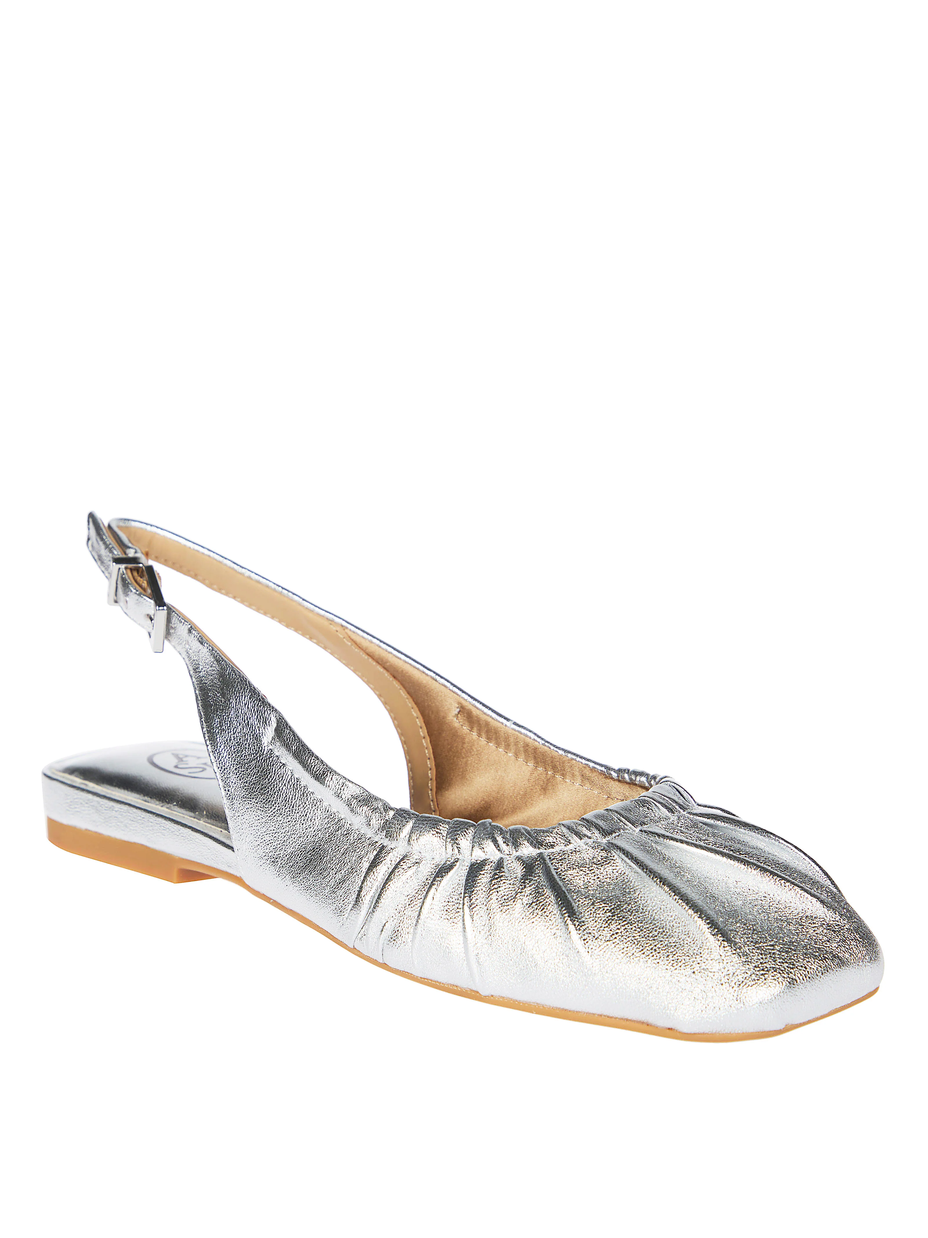 Ash Bibi Ruched Leather Slingback Ballet Flats - Image 2