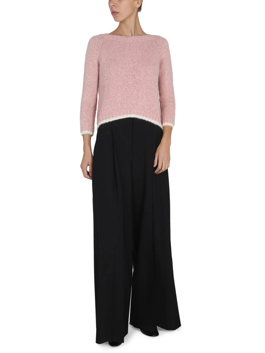 ASPESI Alpaca Blend Sweater with Contrast Design - Image 2