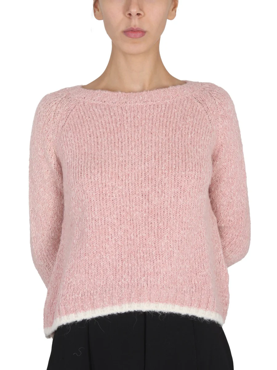 ASPESI Alpaca Blend Sweater with Contrast Design - Image 4