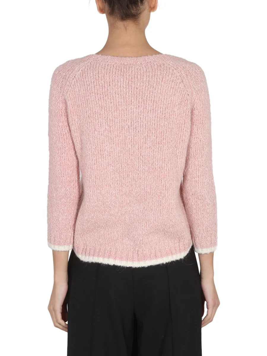 ASPESI Alpaca Blend Sweater with Contrast Design - Image 7