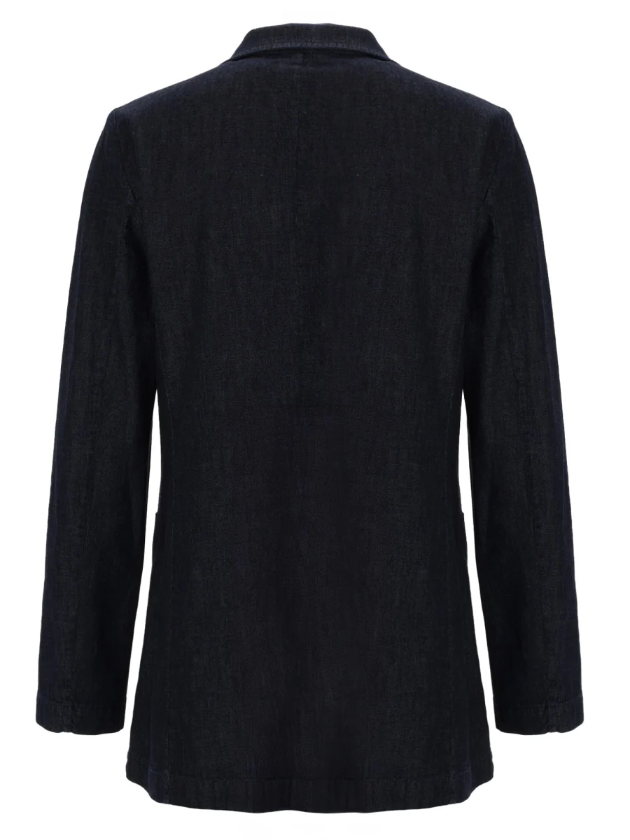 ASPESI Deconstructed Cotton Denim Blazer - Image 2