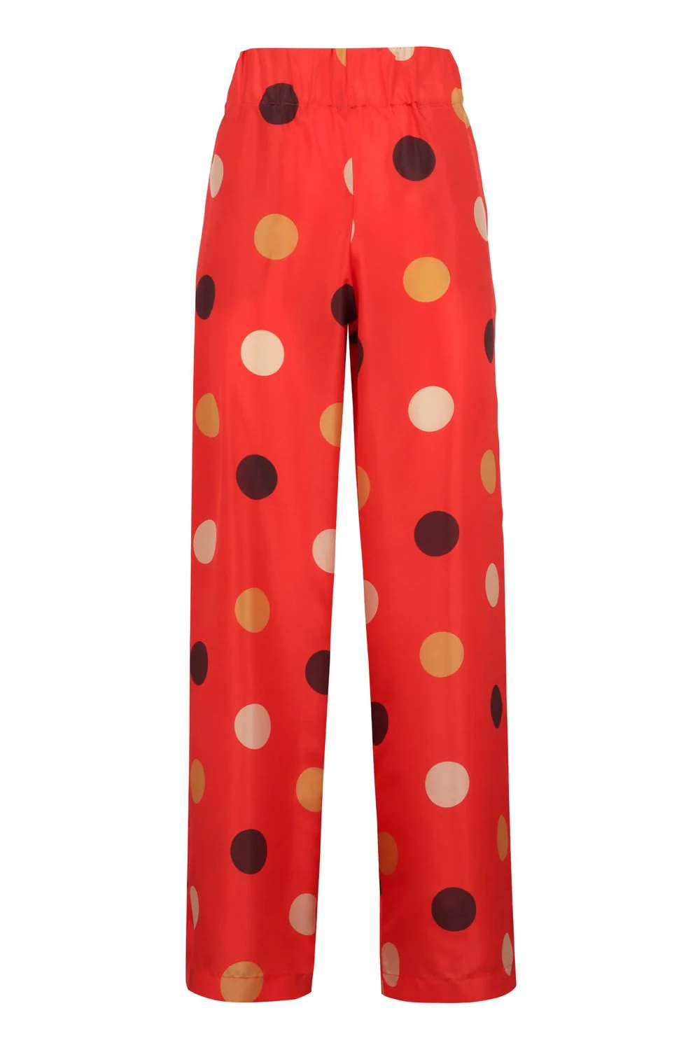 ASPESI Printed Silk Pants with Elastic Waistband