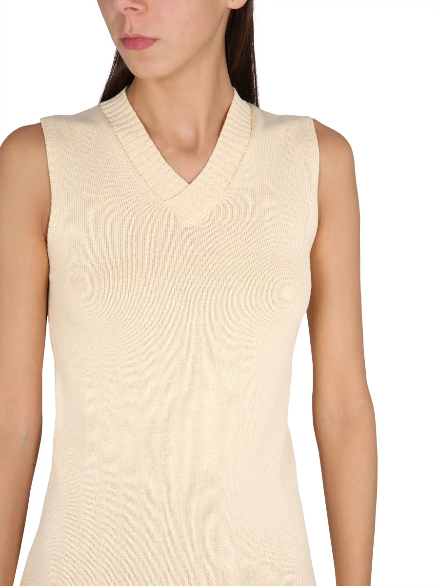 ASPESI V-neck Sleeveless Long Dress - Image 4