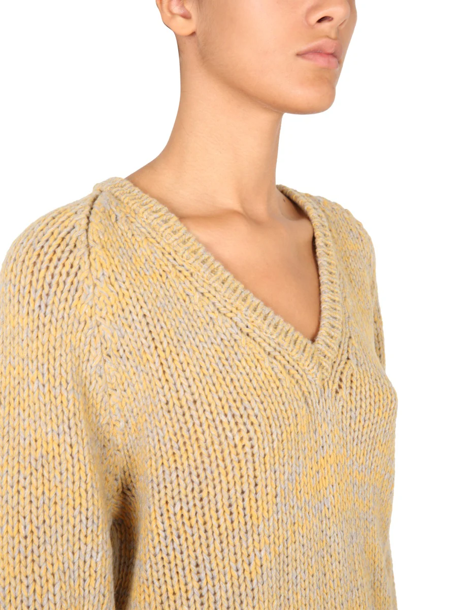 ASPESI Virgin Wool V-neck Jumper - Image 4