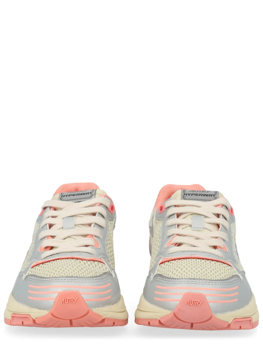 Autry Hyperway Mesh and Metallic Leather-trimmed Suede Sneakers - Image 3