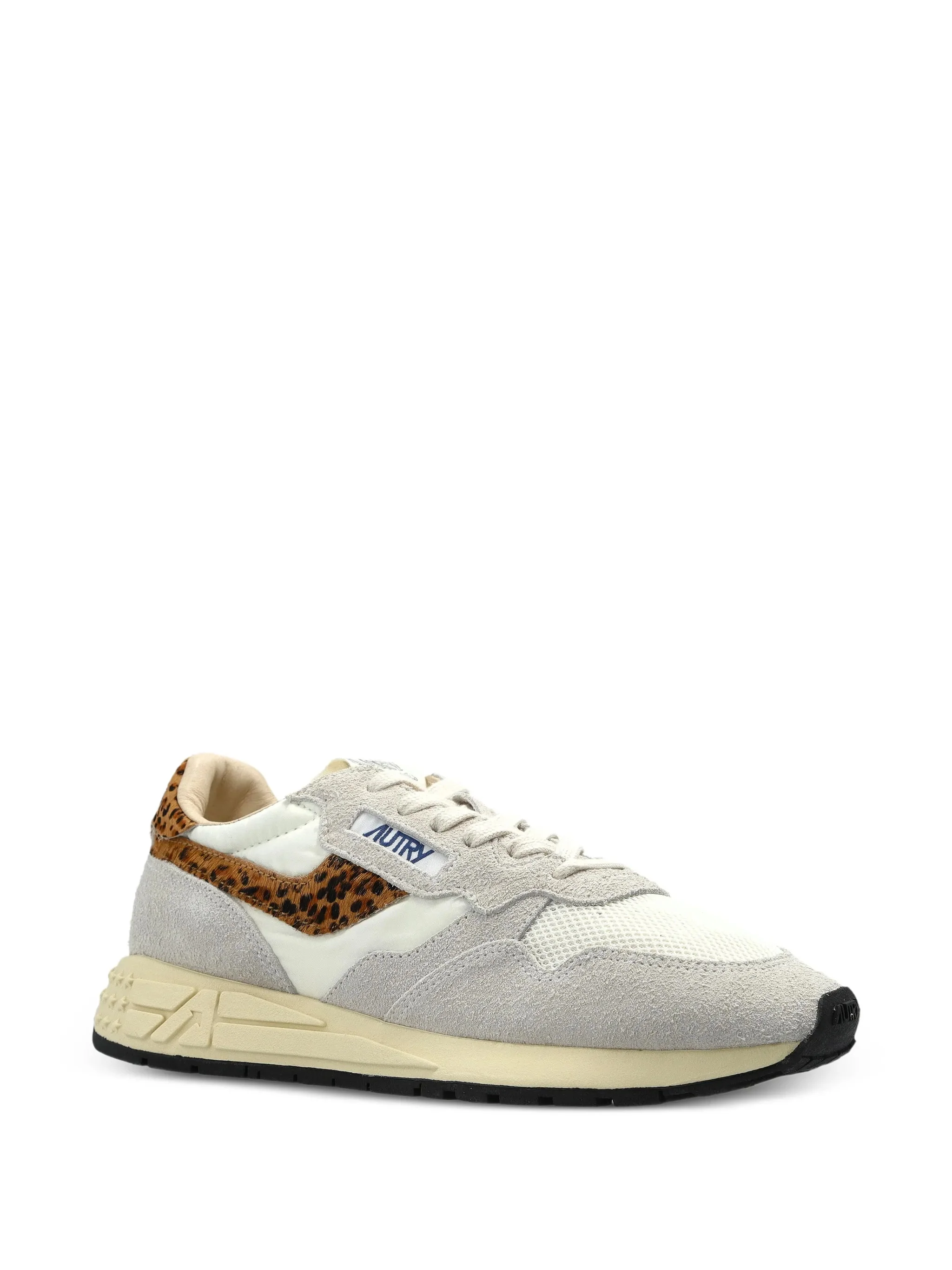 AUTRY Women's Reelwind Sneakers in Leather and Nylon Leopard - Image 4