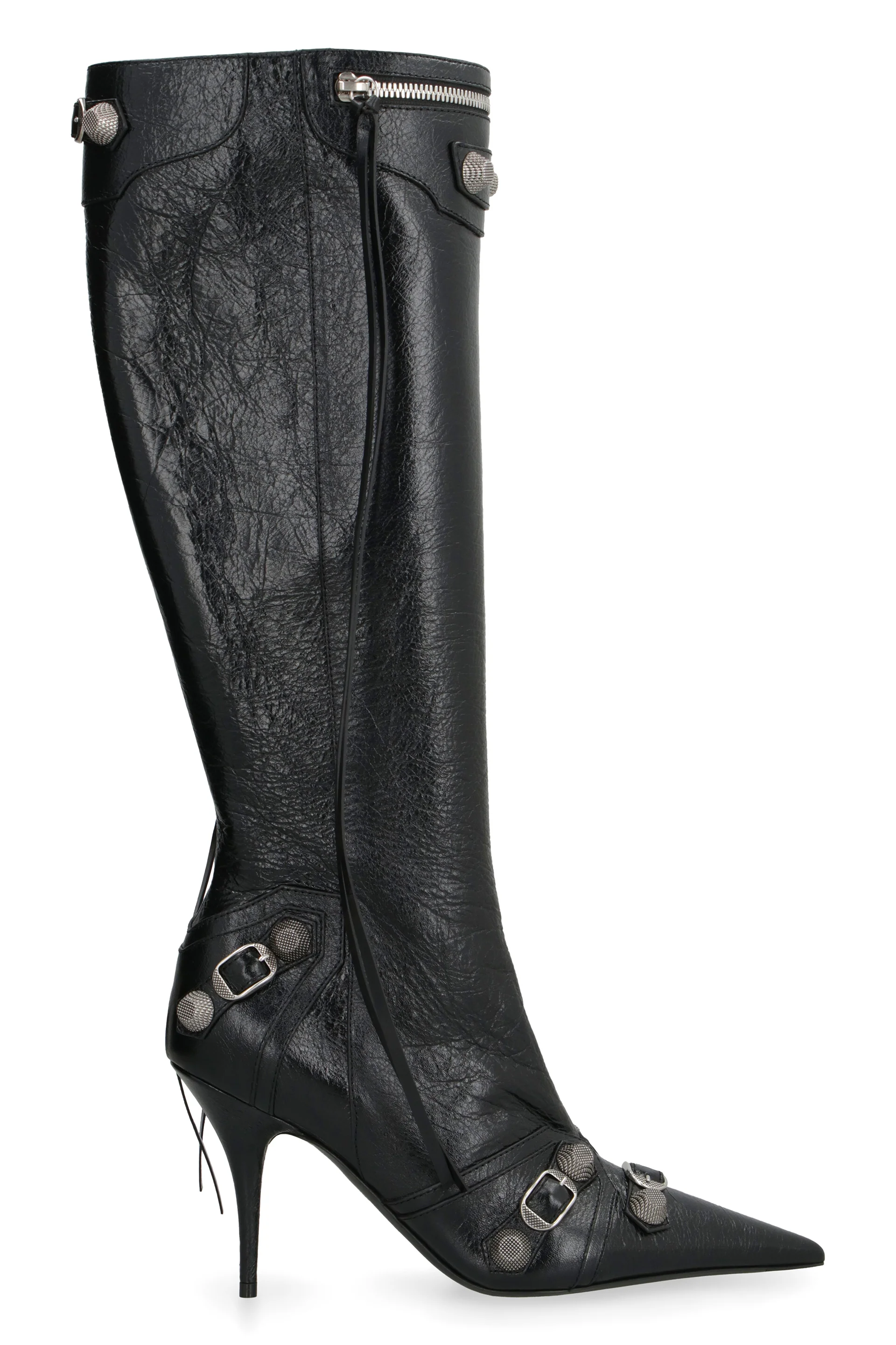 BALENCIAGA 90mm Cagole Leather Boots - Image 2