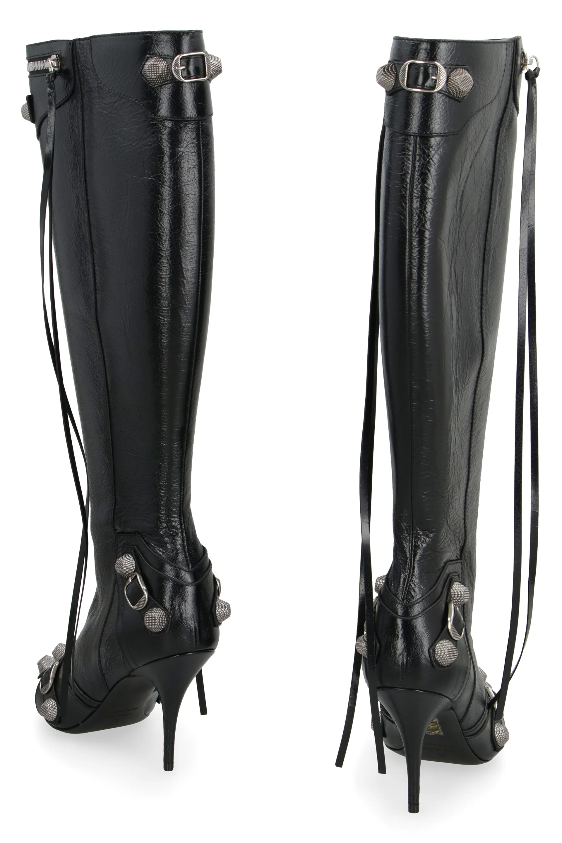 BALENCIAGA 90mm Cagole Leather Boots - Image 4