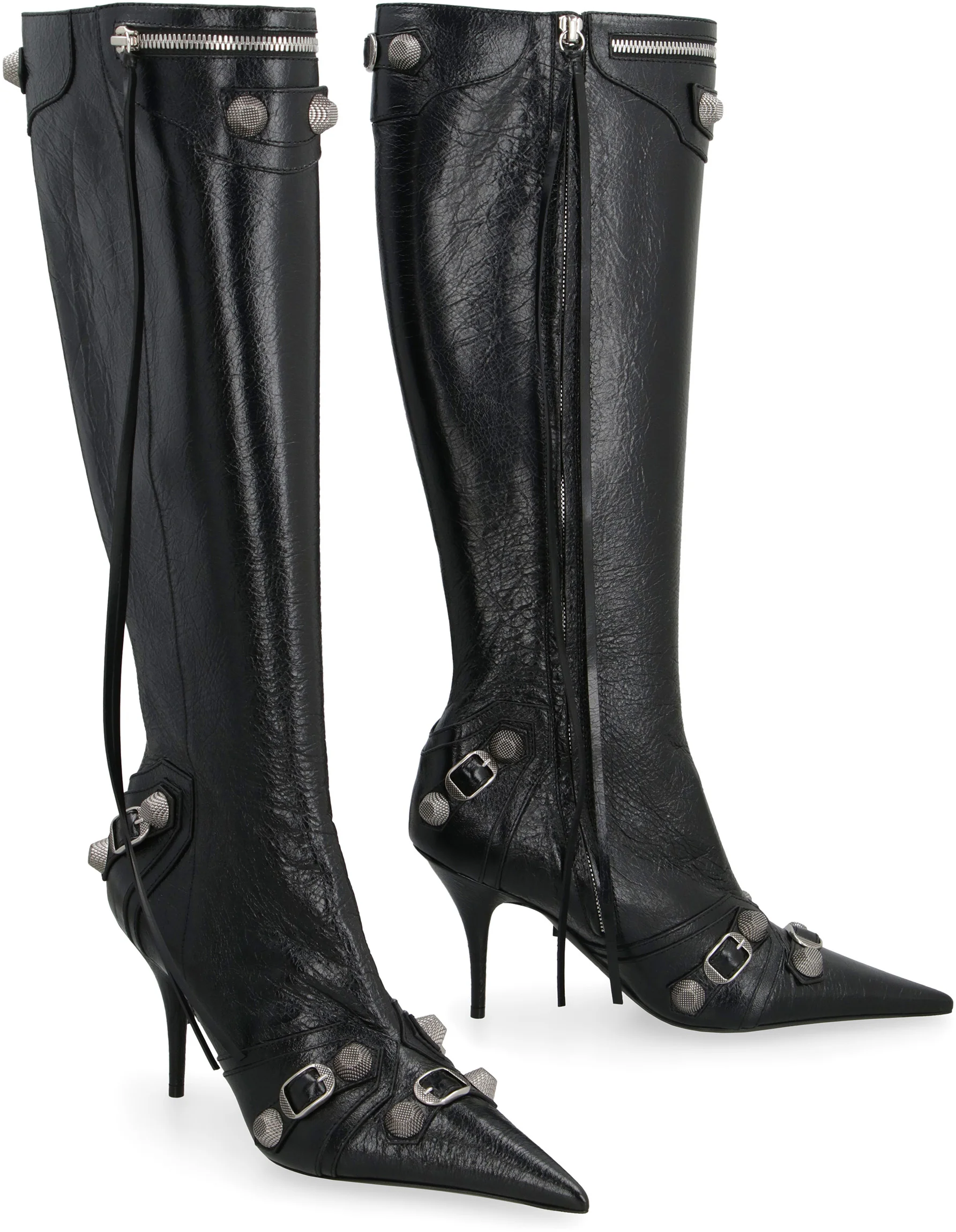 BALENCIAGA 90mm Cagole Leather Boots - Image 7