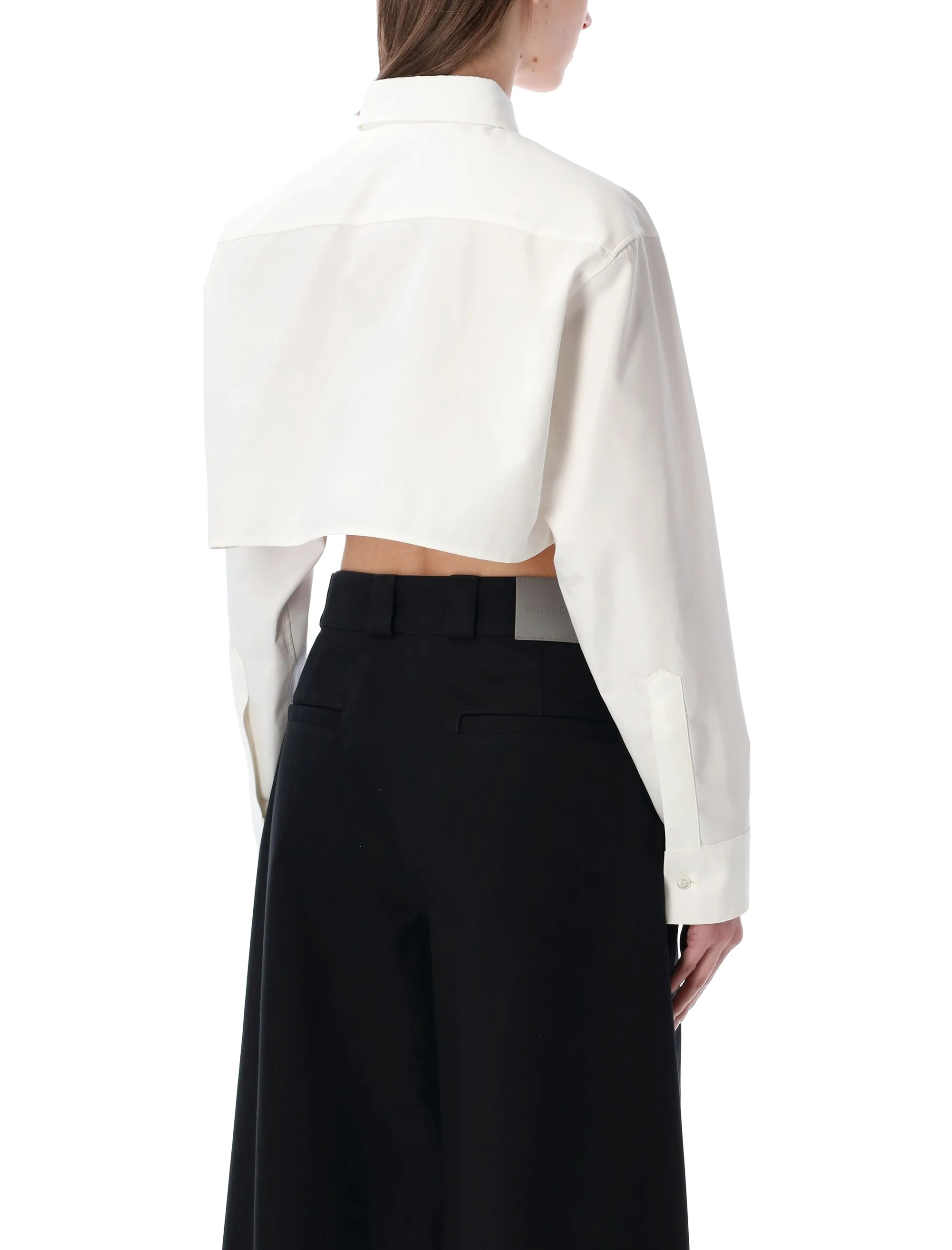 Balenciaga Cropped Shirt in Organdi Cotton and Silk Poplin - Image 2