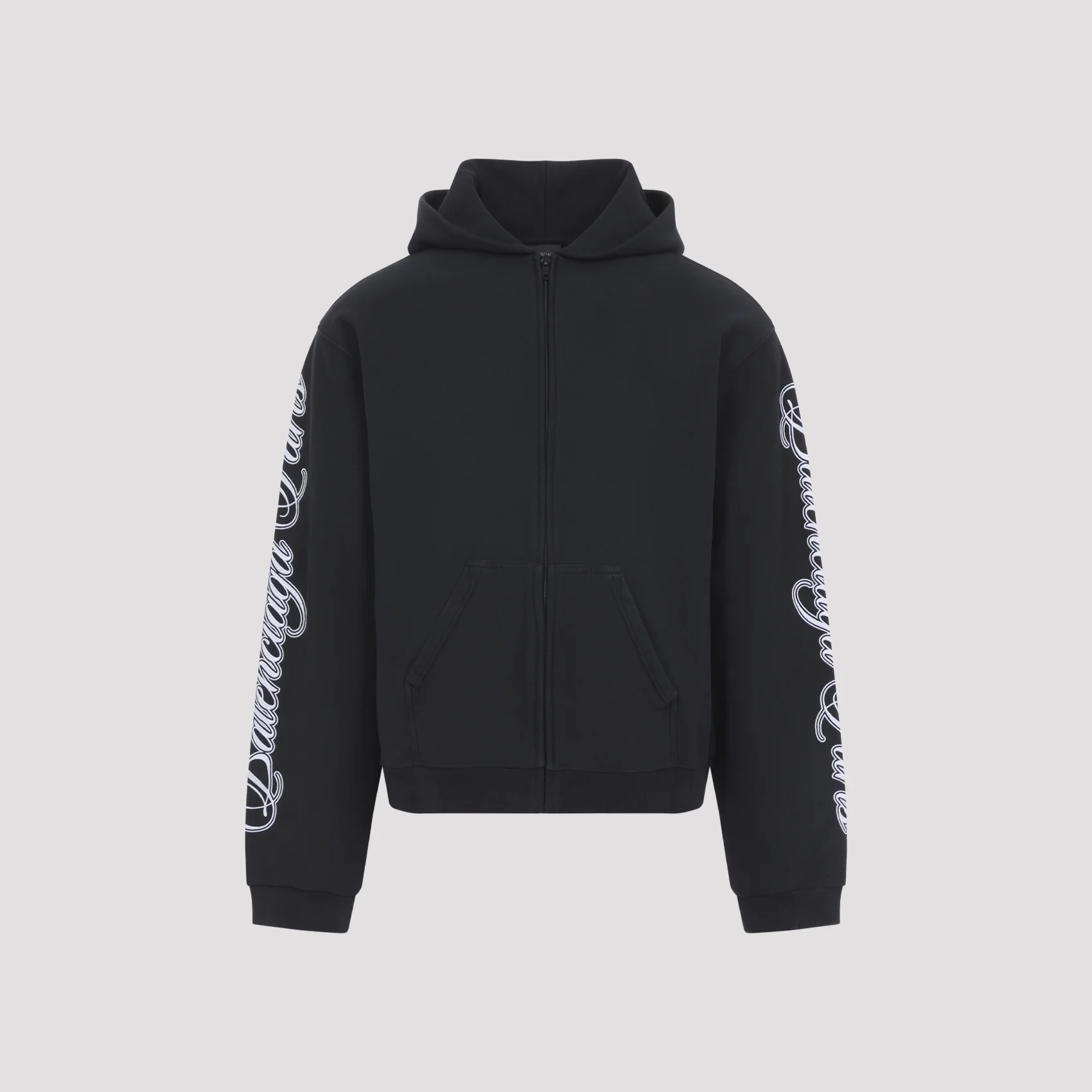 Balenciaga Cursive Zip-up Hoodie Regular Fit