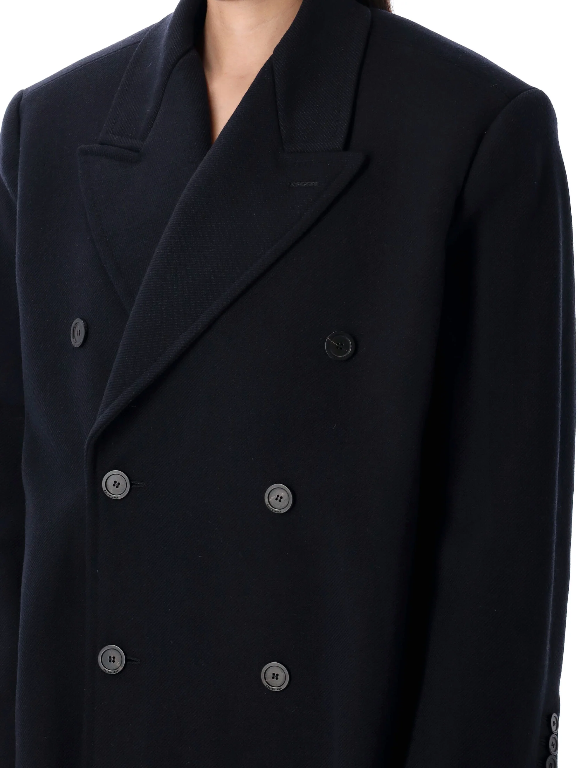 BALENCIAGA Double-breasted Oversized Cashmere and Wool-blend Coat - Image 4