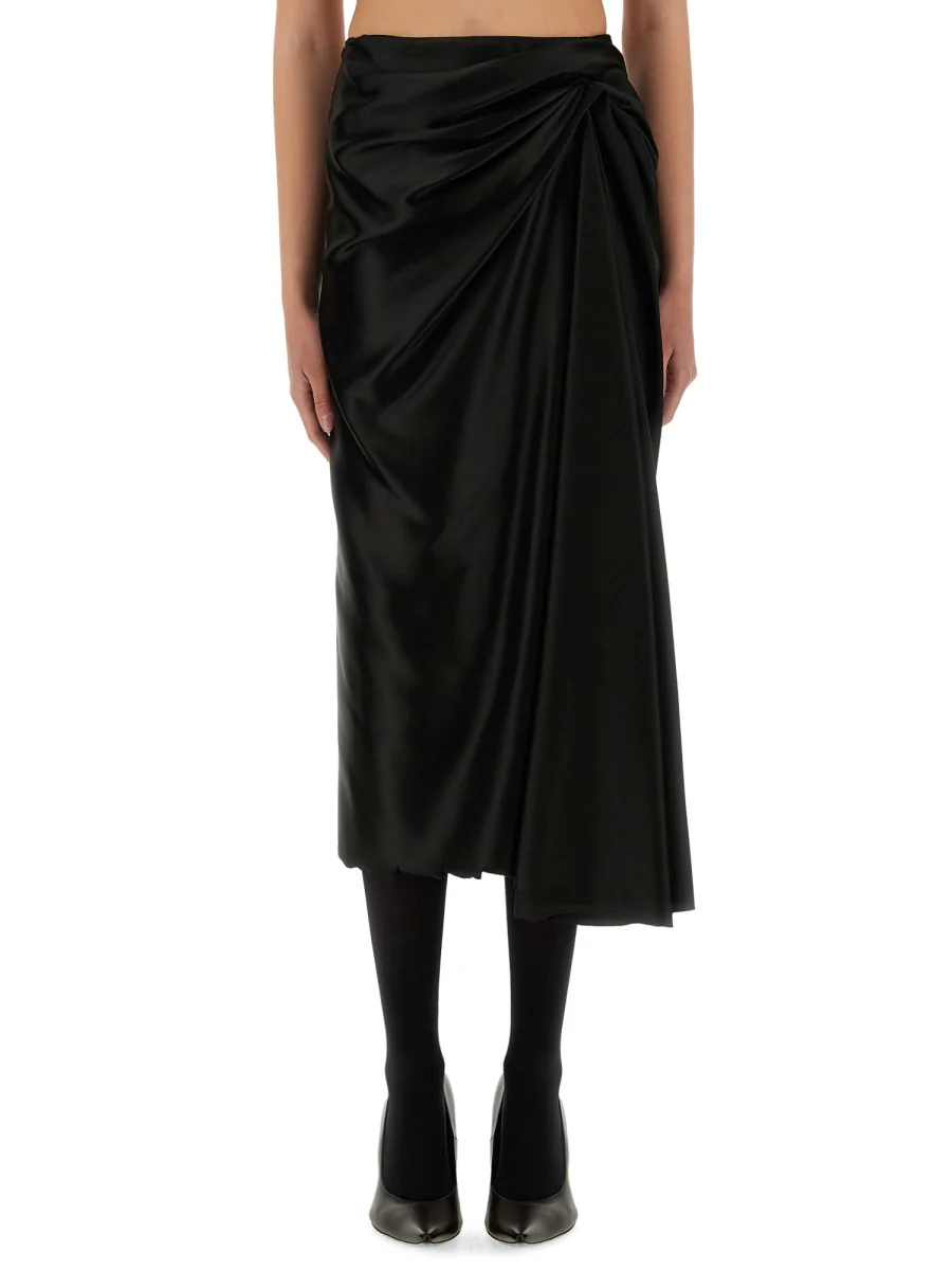 BALENCIAGA Draped Skirt in Cupro Twill - Image 4