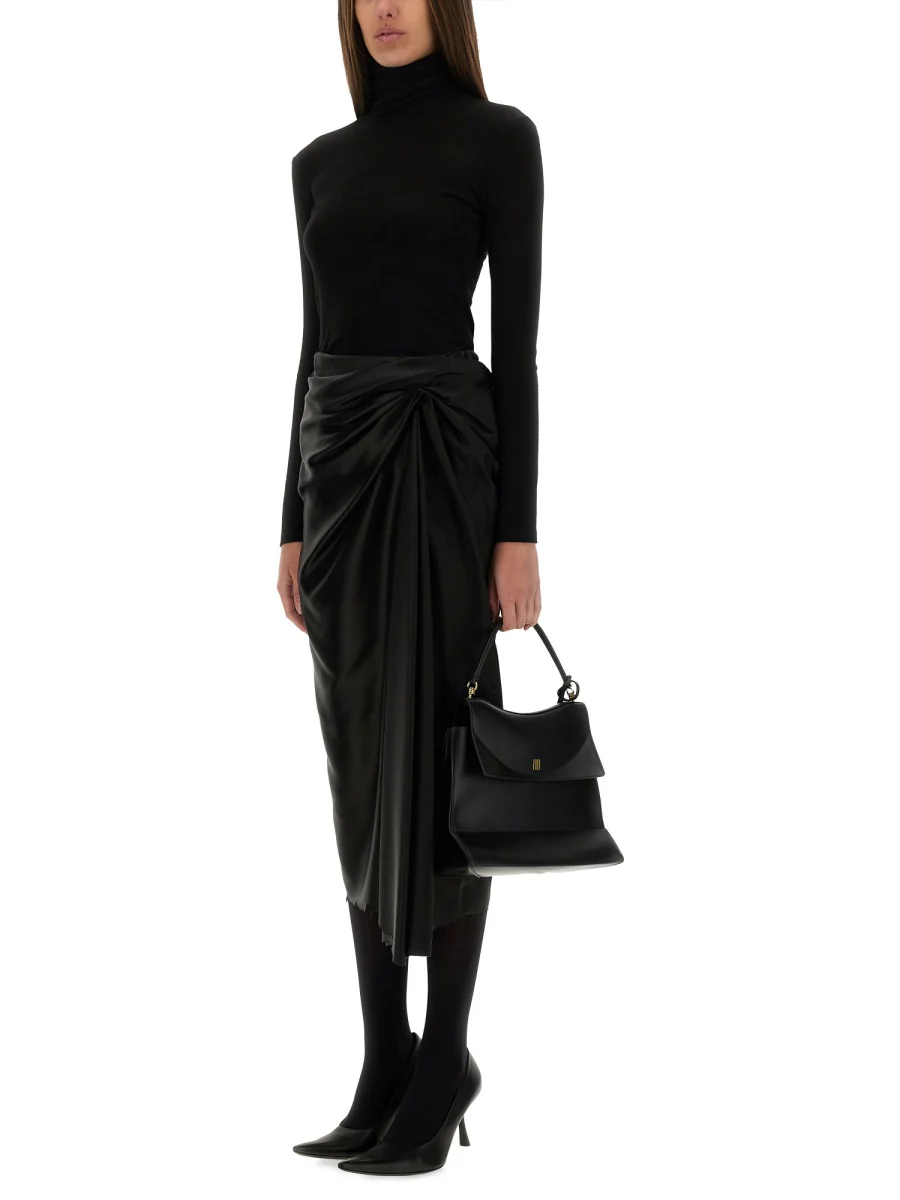 BALENCIAGA Draped Skirt in Cupro Twill - Image 5