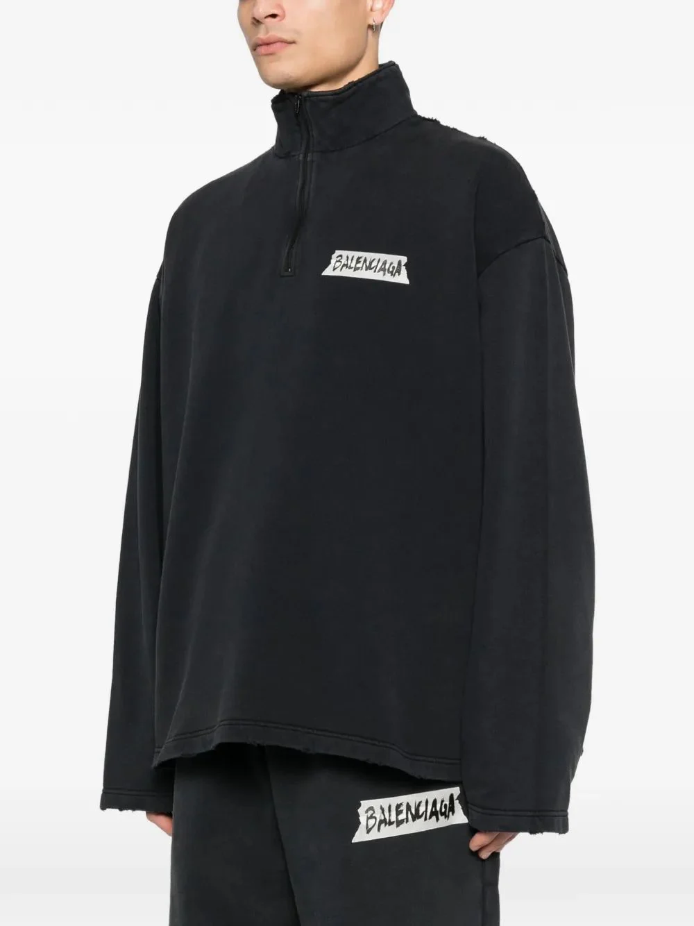 Balenciaga High Neck Half Zip Sweater for Men - Image 4