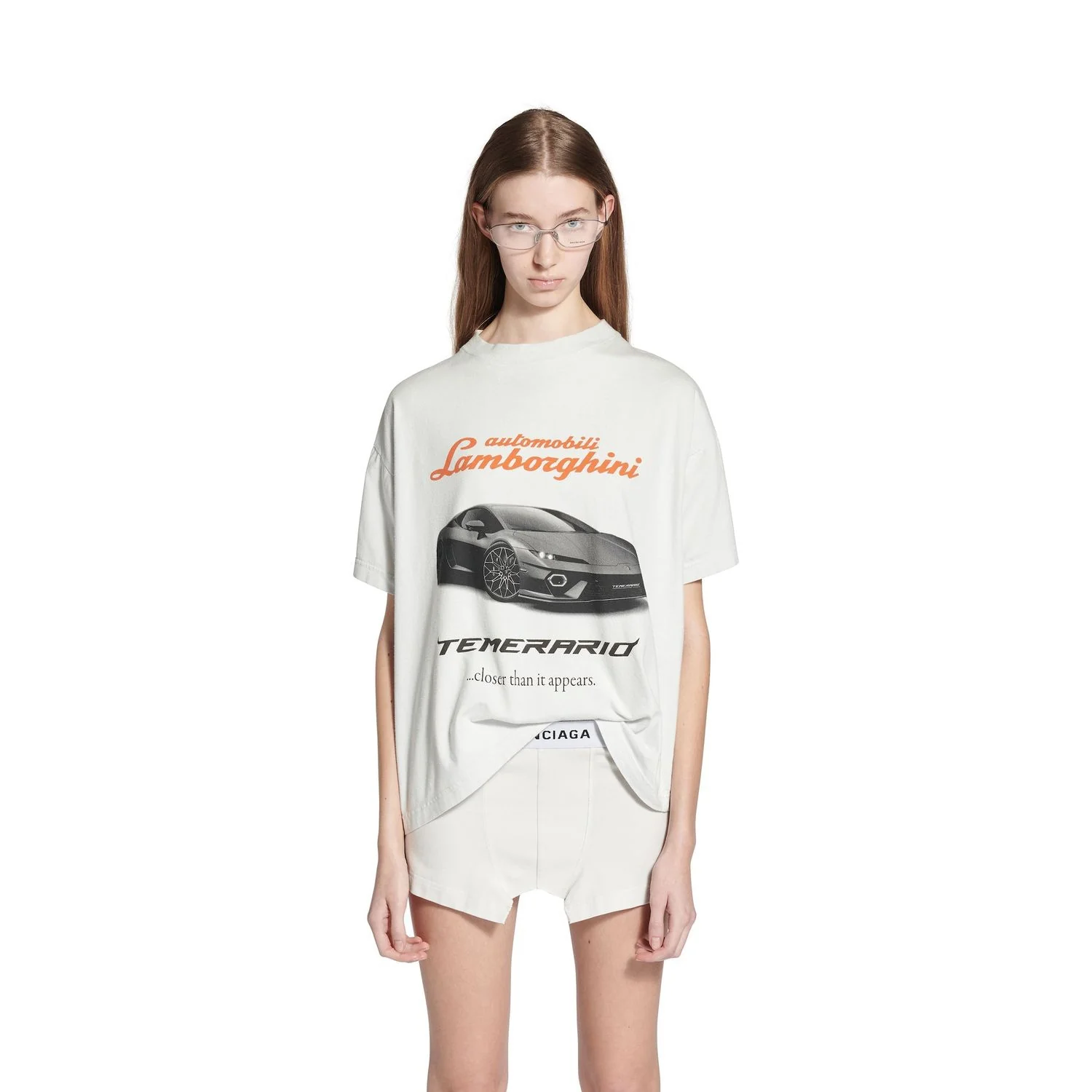 BALENCIAGA Lamborghini Oversized Printed Cotton-Jersey T-Shirt - Image 3