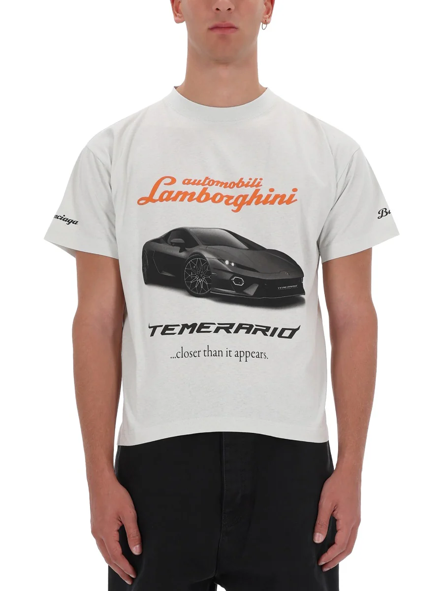BALENCIAGA Lamborghini Oversized Printed Cotton-Jersey T-Shirt - Image 6