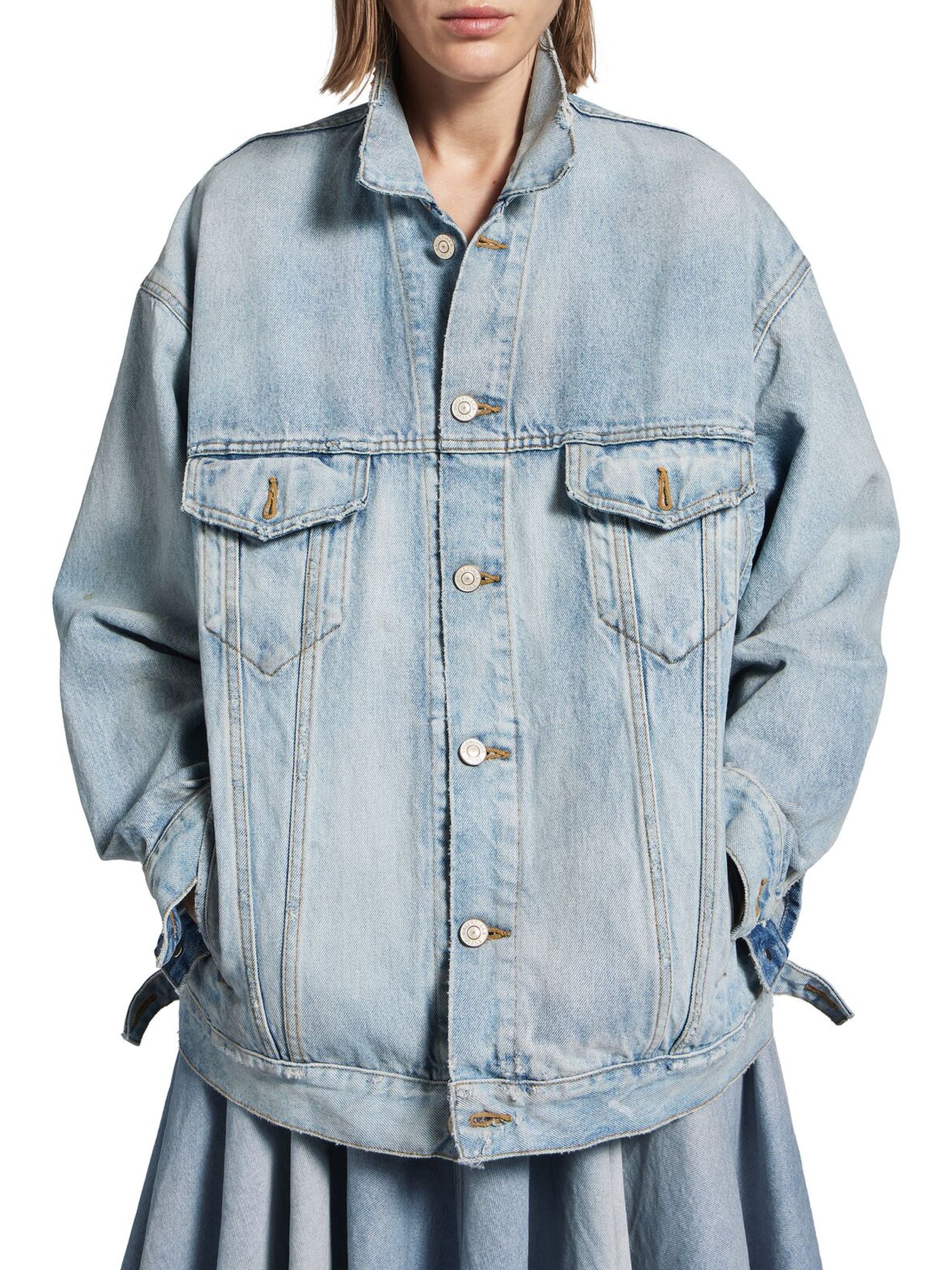 Balenciaga Masking Tape Jacket with Pointed Collar for Women - Image 3