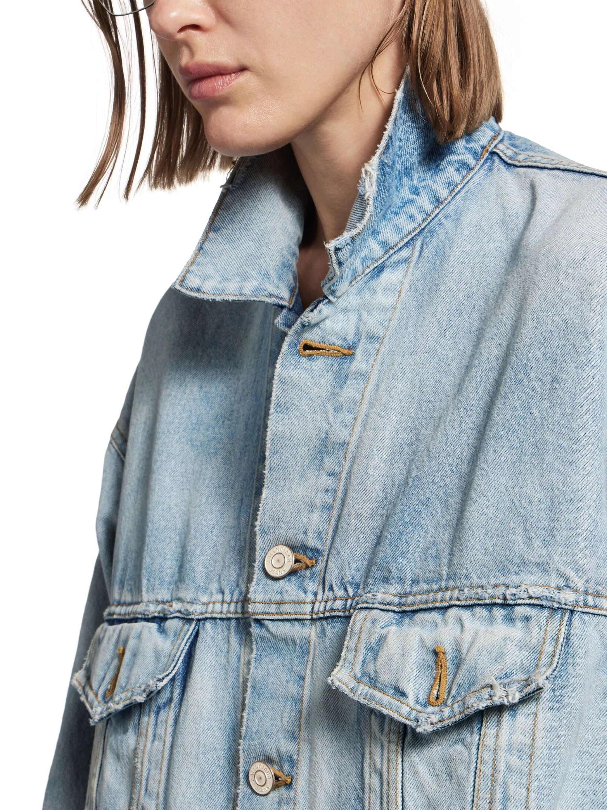 Balenciaga Masking Tape Jacket with Pointed Collar for Women - Image 4