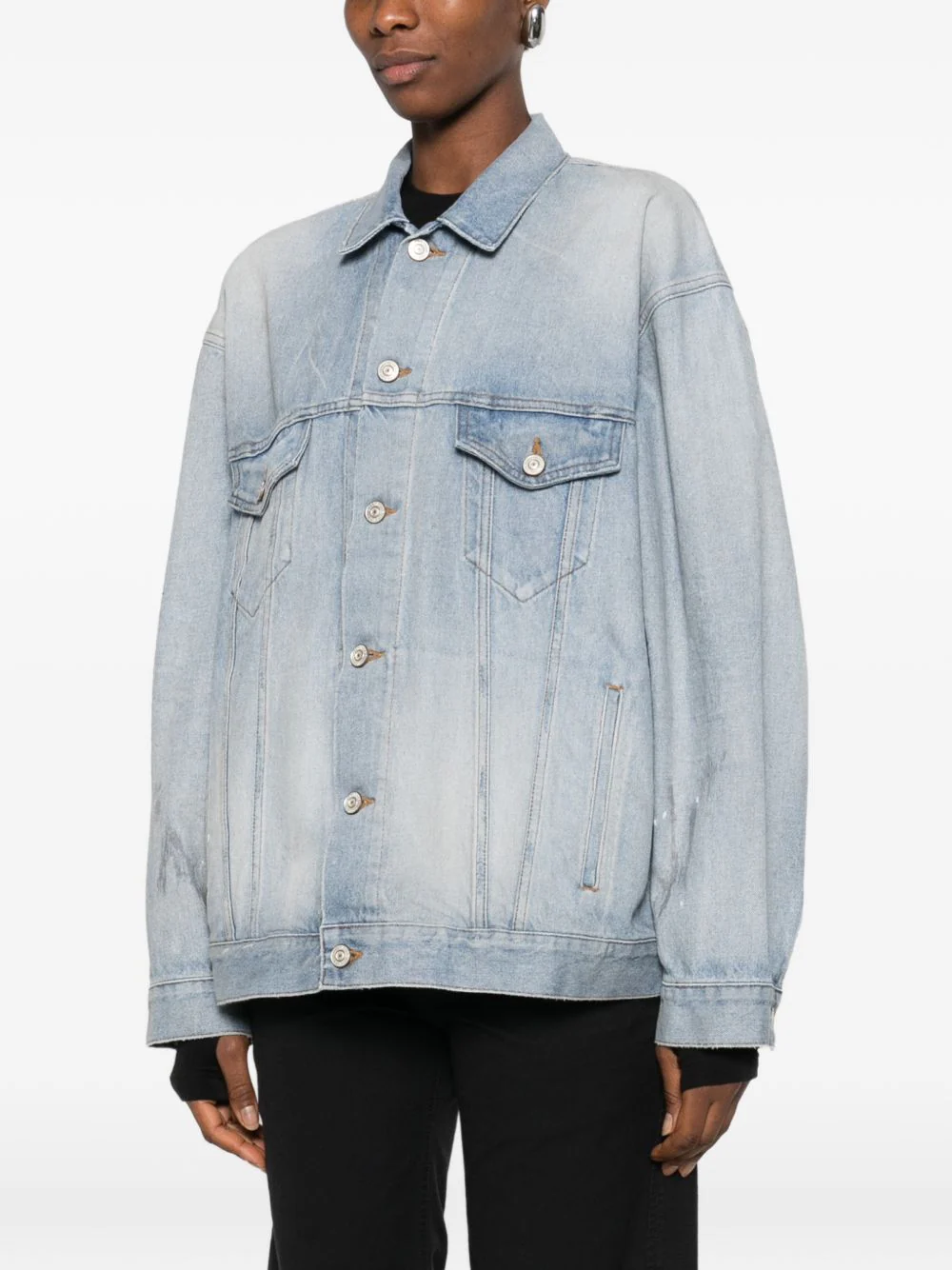 Balenciaga Masking Tape Jacket with Pointed Collar for Women - Image 5