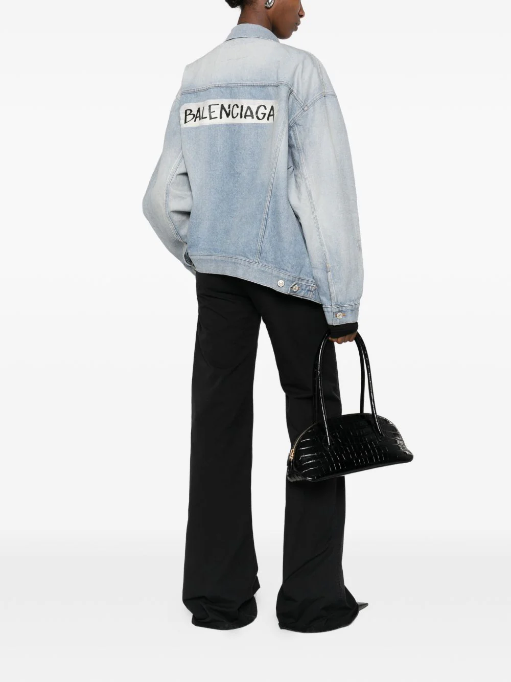Balenciaga Masking Tape Jacket with Pointed Collar for Women - Image 6
