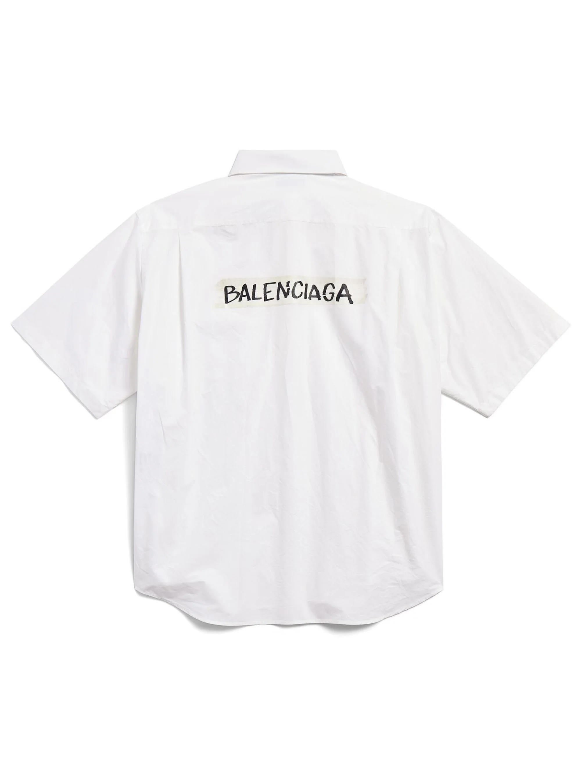 Balenciaga Men's Masking Tape Short Sleeve Shirt Large Fit - Image 2