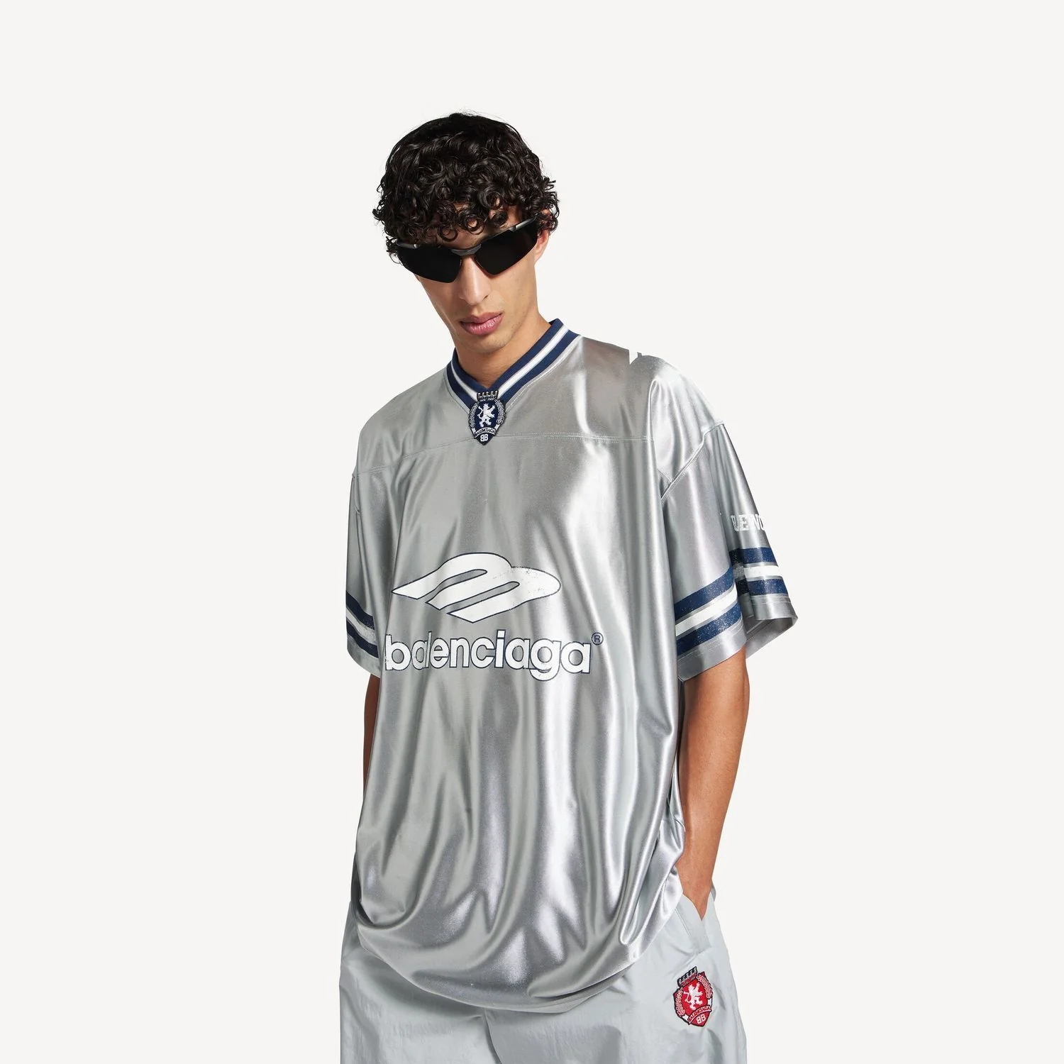 Balenciaga Men's V-Neck Oversized T-Shirt - SS26 Collection - Image 3