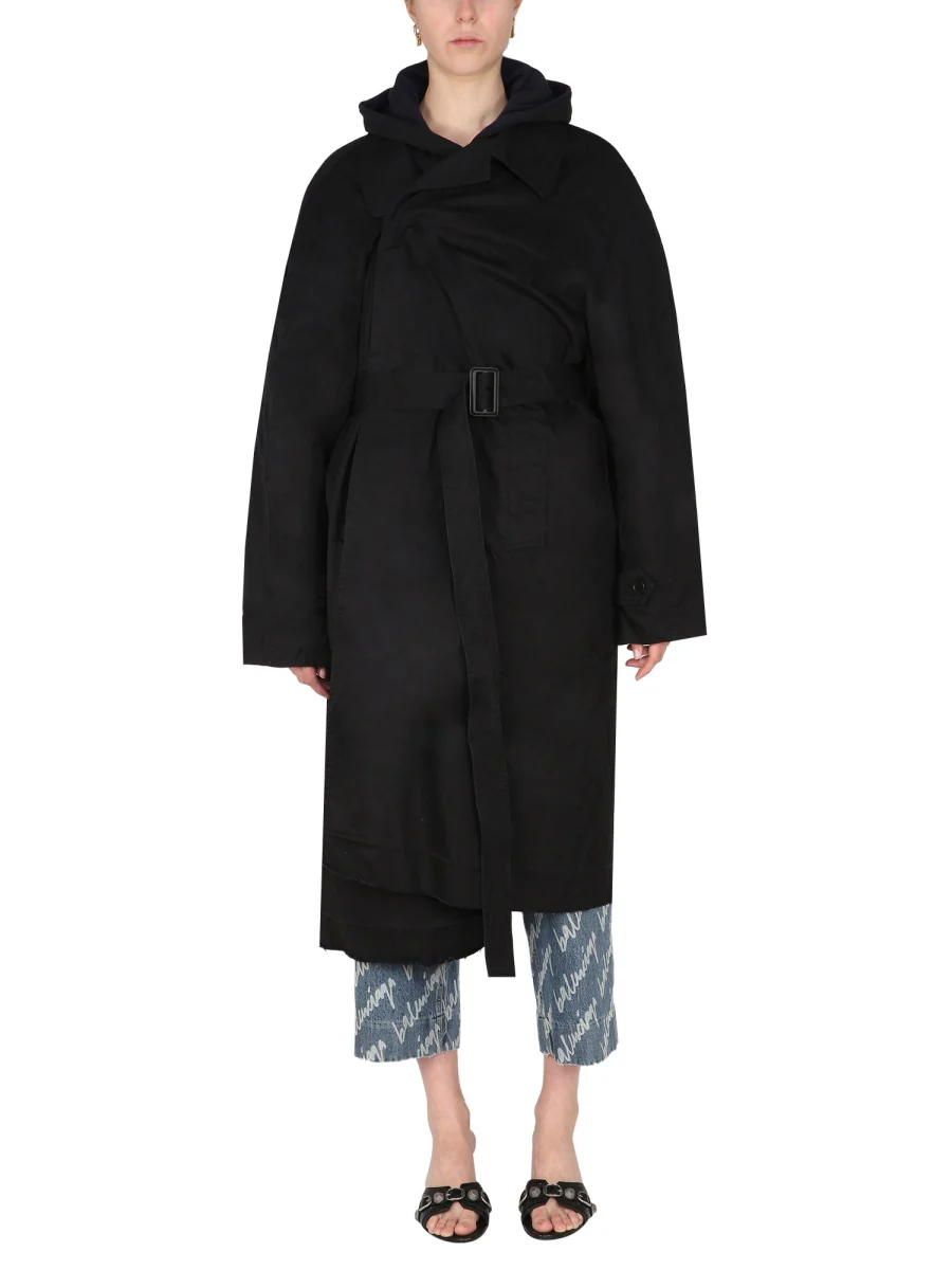 BALENCIAGA Oversized Distressed Cotton-Ripstop Car Coat - Image 5