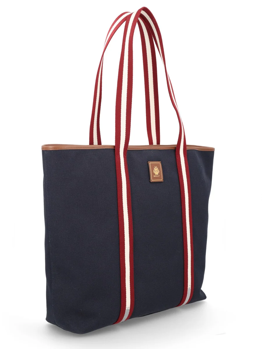 BALLY Tote Bag in Embossed Leather with a Bally Ribbon - Image 3