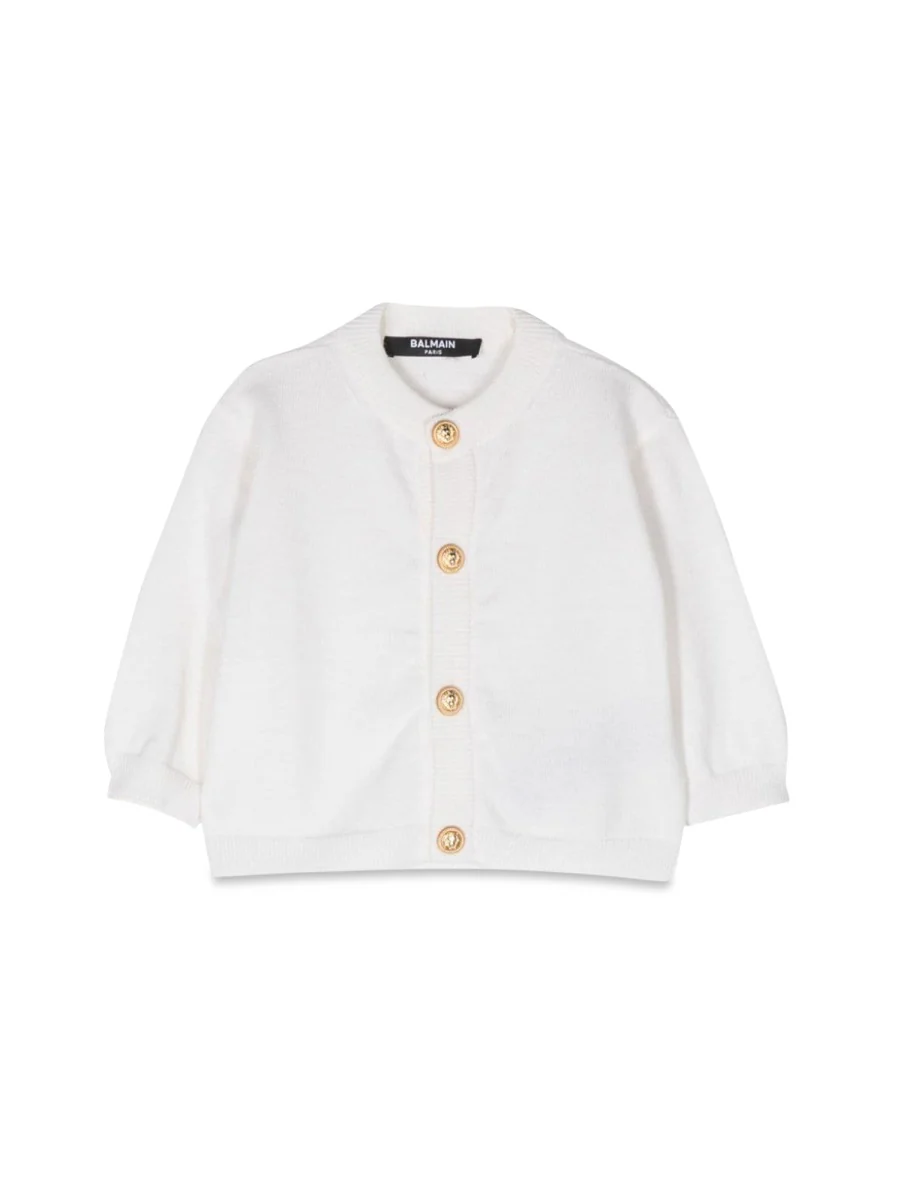 BALMAIN Buttoned V-Neck Light Knit Cardigan