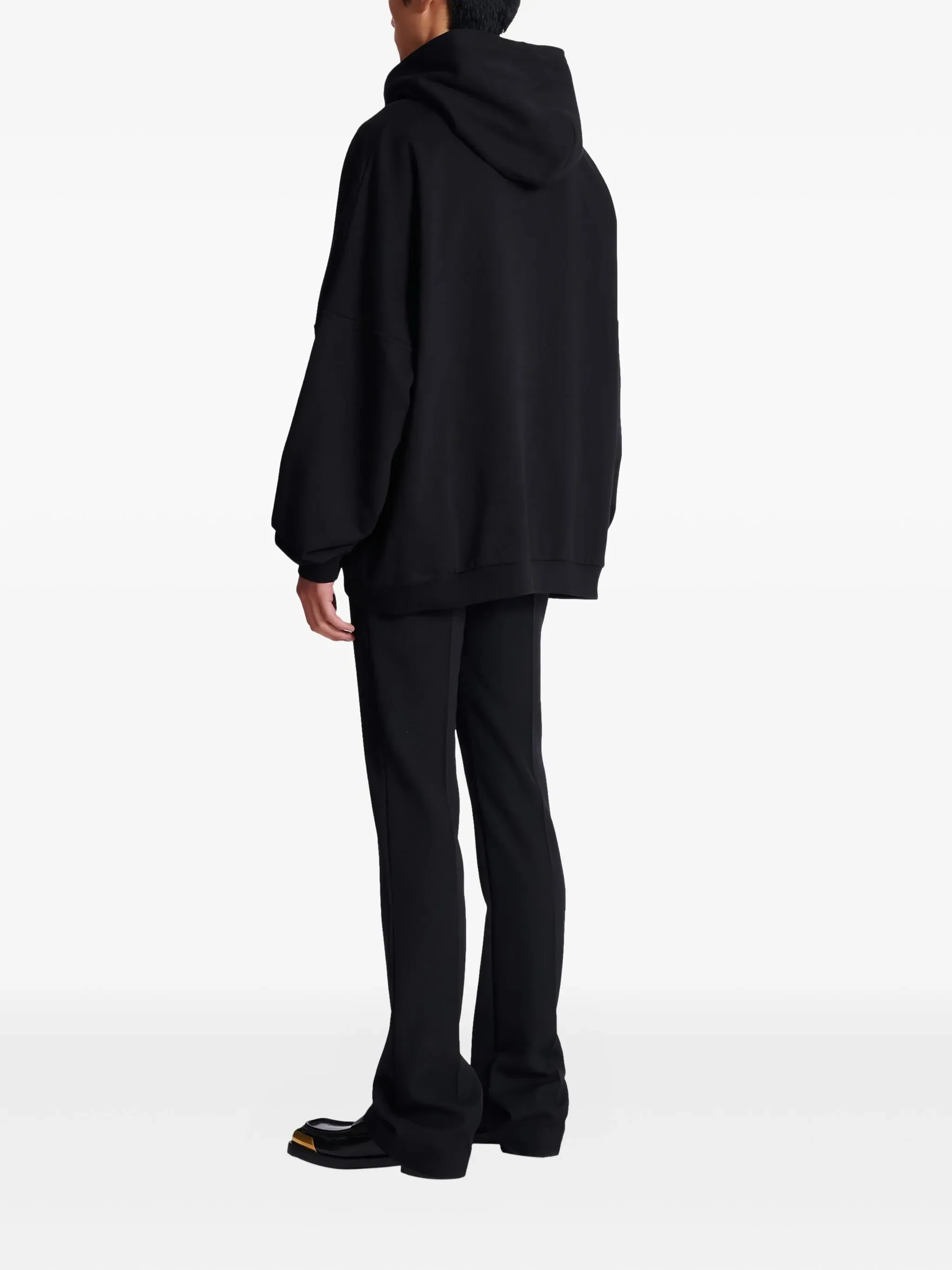Balmain Cotton Front Print Hoodie for Men - P26 Collection - Image 4