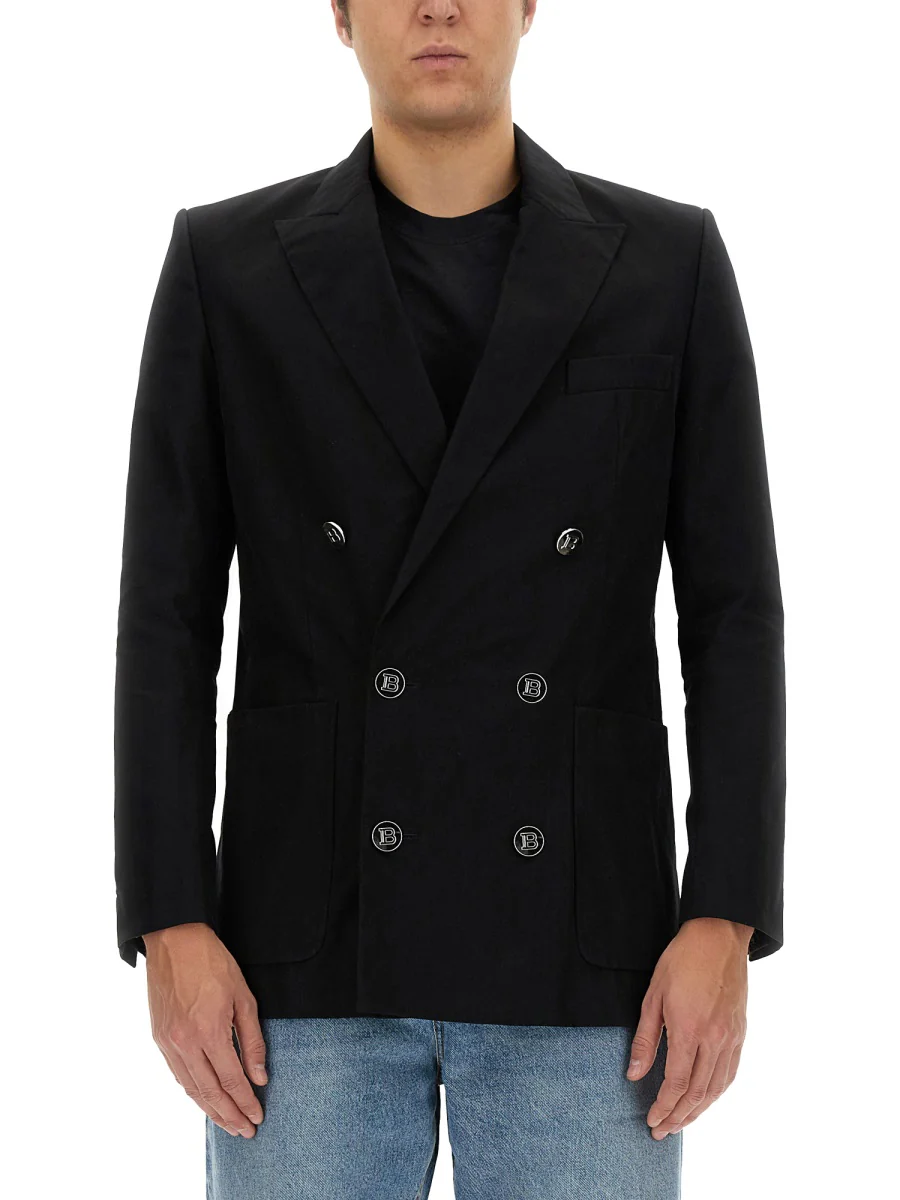 BALMAIN Cotton Twill Double-breasted Blazer
