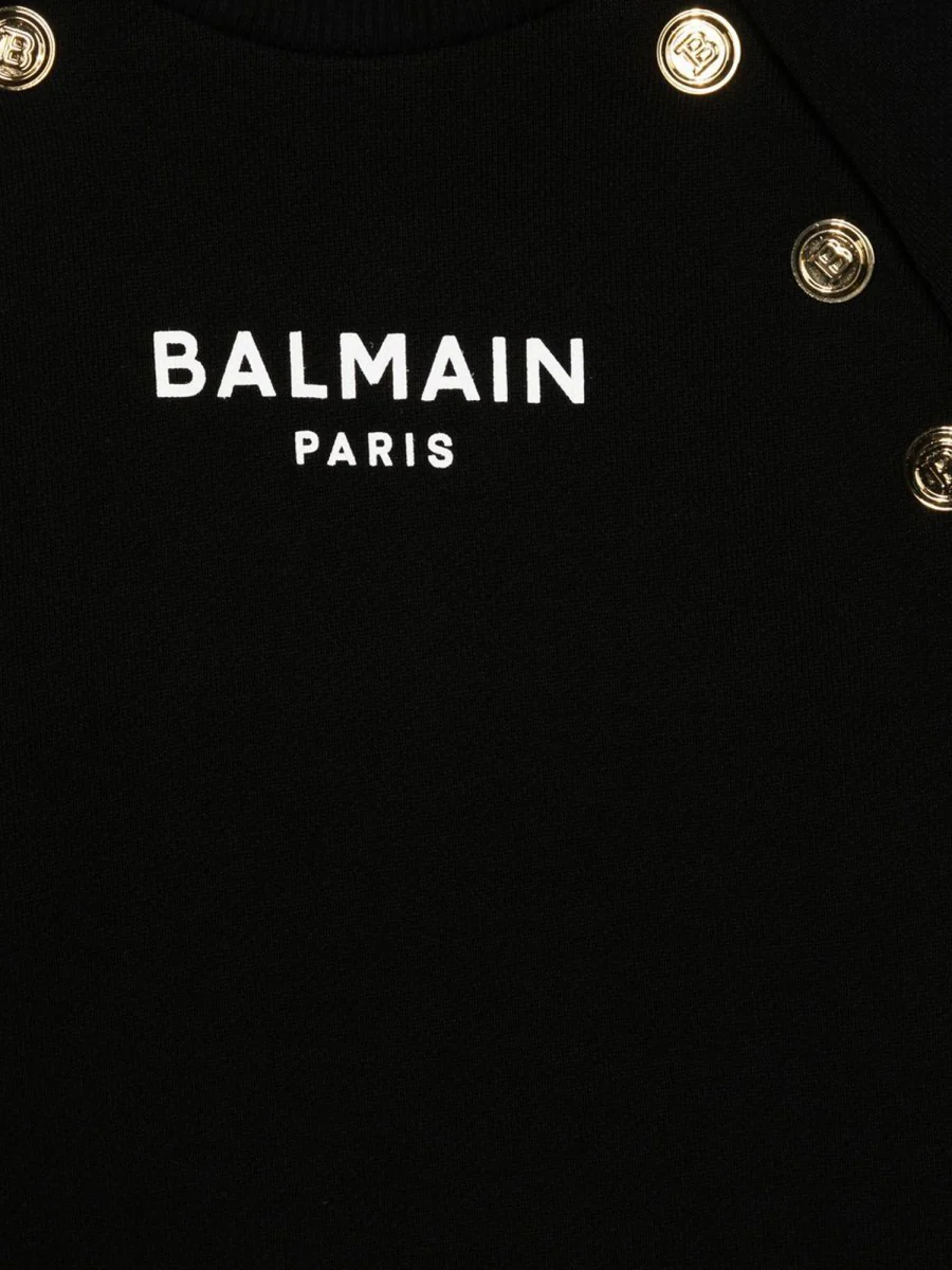 Balmain Elegant Gold Buttons Mini Dress for Girls - Image 3