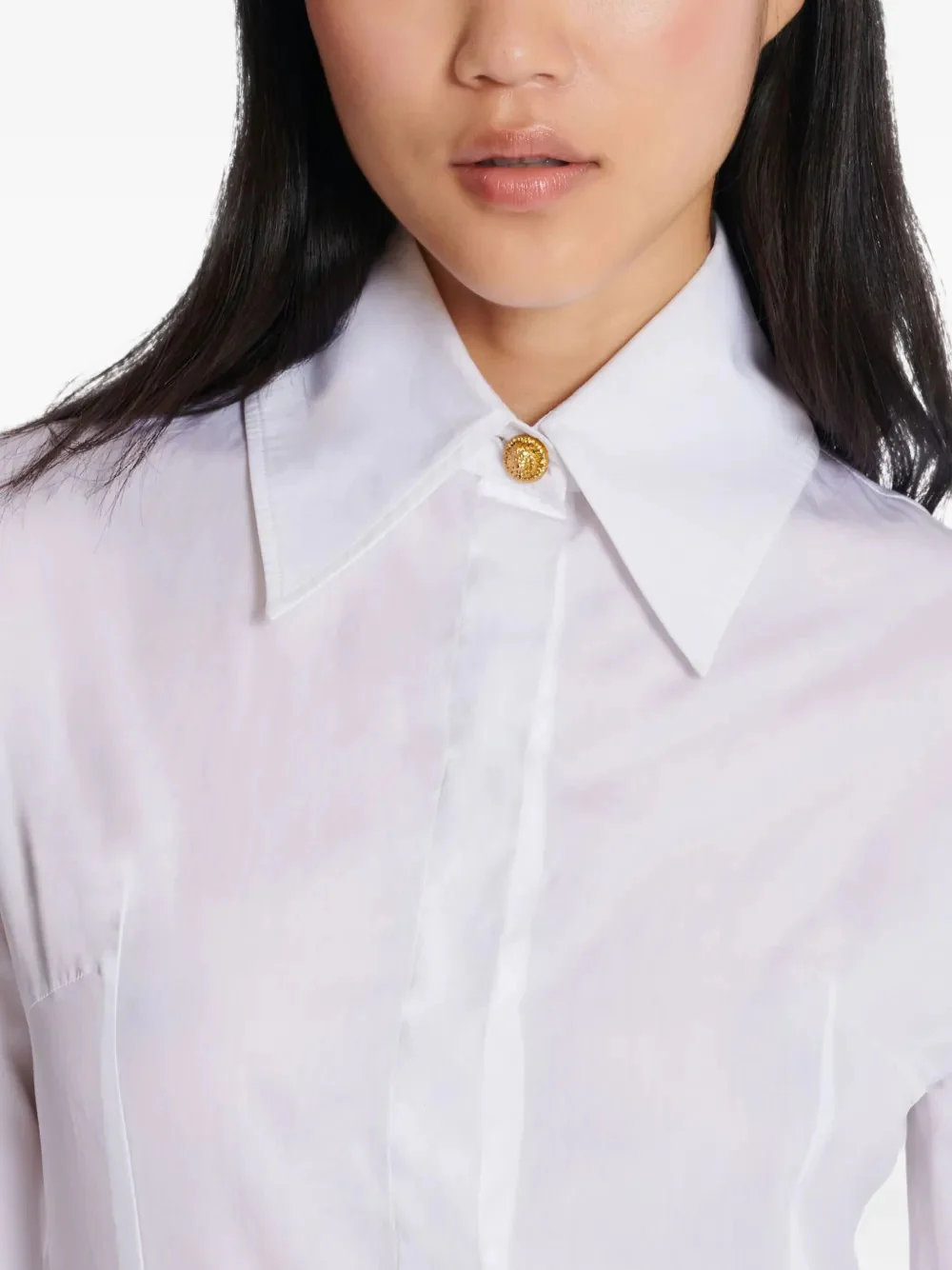 Balmain Fitted Long Sleeve Shirt with Button Cuffs and Hidden Pocket (Size 36) - Image 5