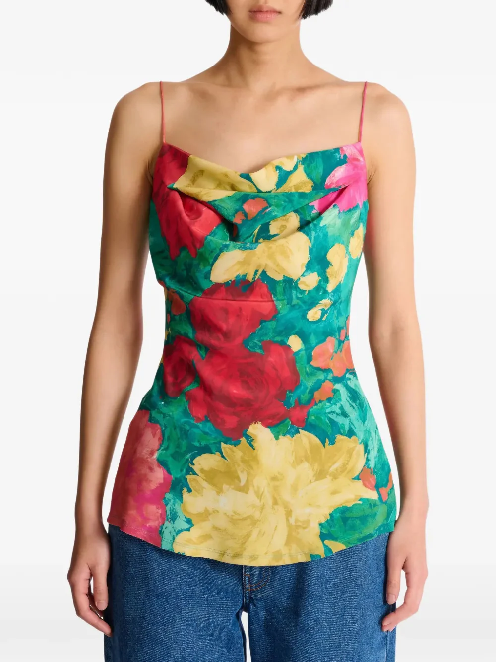 Balmain Flowing Fit Cowl Neck Top with Thin Straps - Size 36 - Image 2