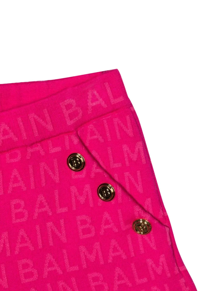 Balmain Mini Bermuda Shorts with Gold Side Buttons - Image 2