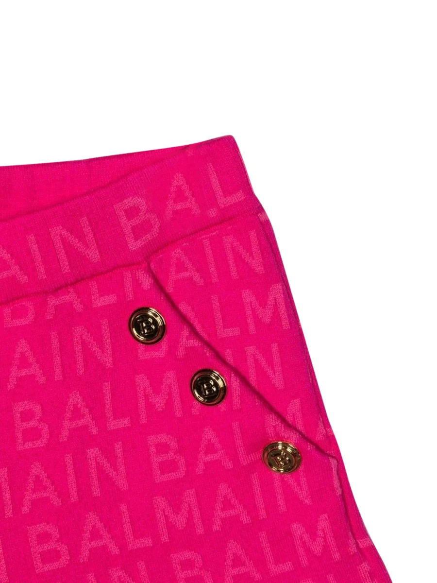 Balmain Mini Bermuda Shorts with Gold Side Buttons - Image 4