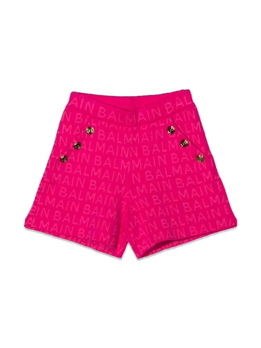 Balmain Mini Bermuda Shorts with Gold Side Buttons - Image 6