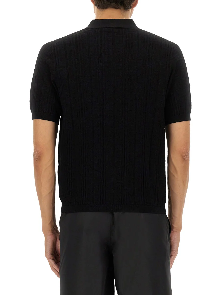 BALMAIN Monogram Knit Polo Shirt - Image 3