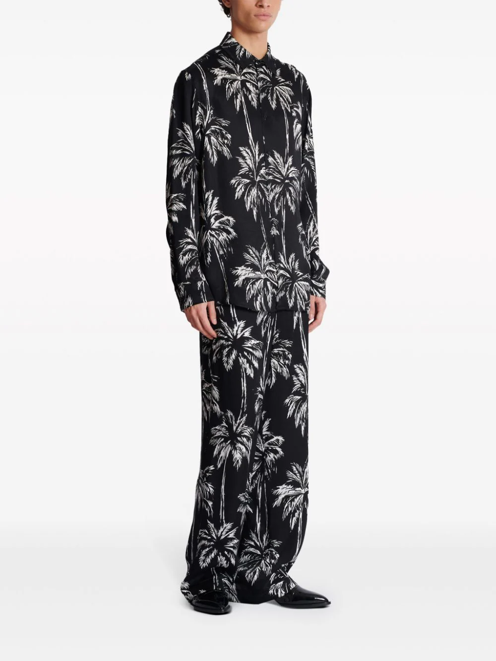 Balmain Satin Print Shirt for Men - Image 3