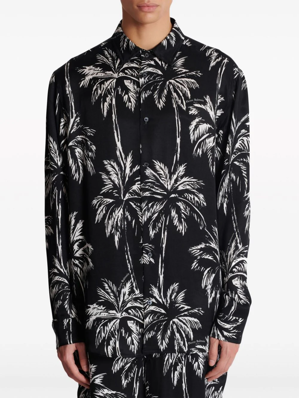Balmain Satin Print Shirt for Men - Image 5